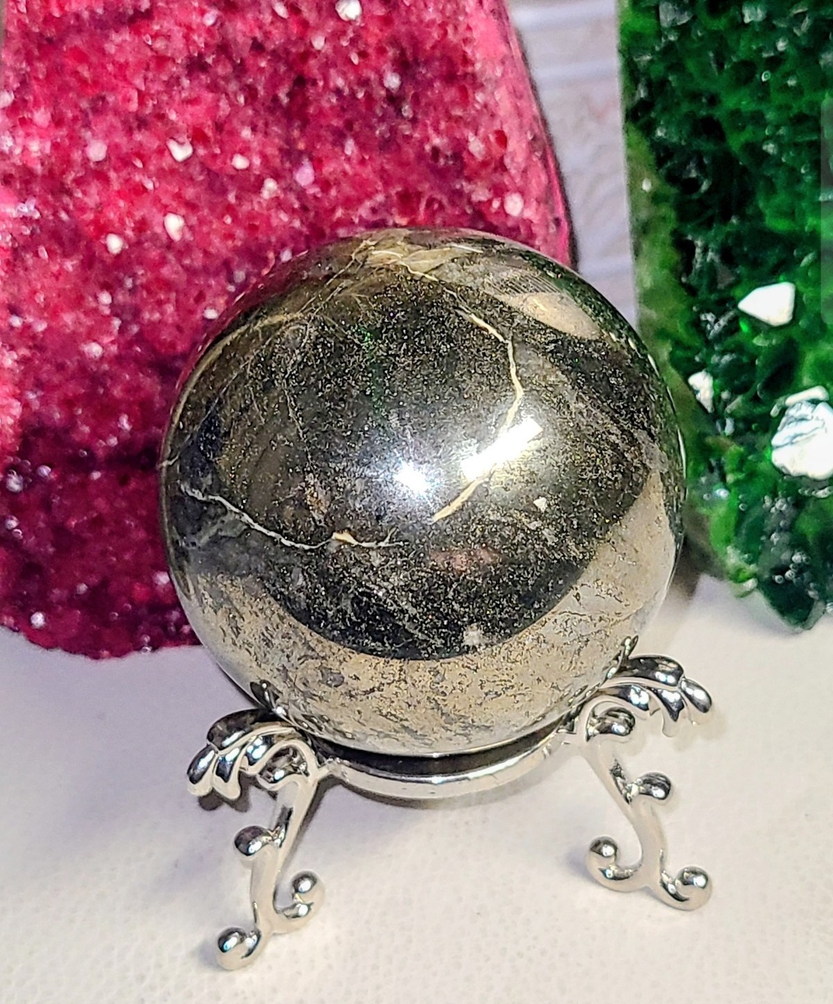 Golden Peruvian Pyrite Crystal Sphere #1