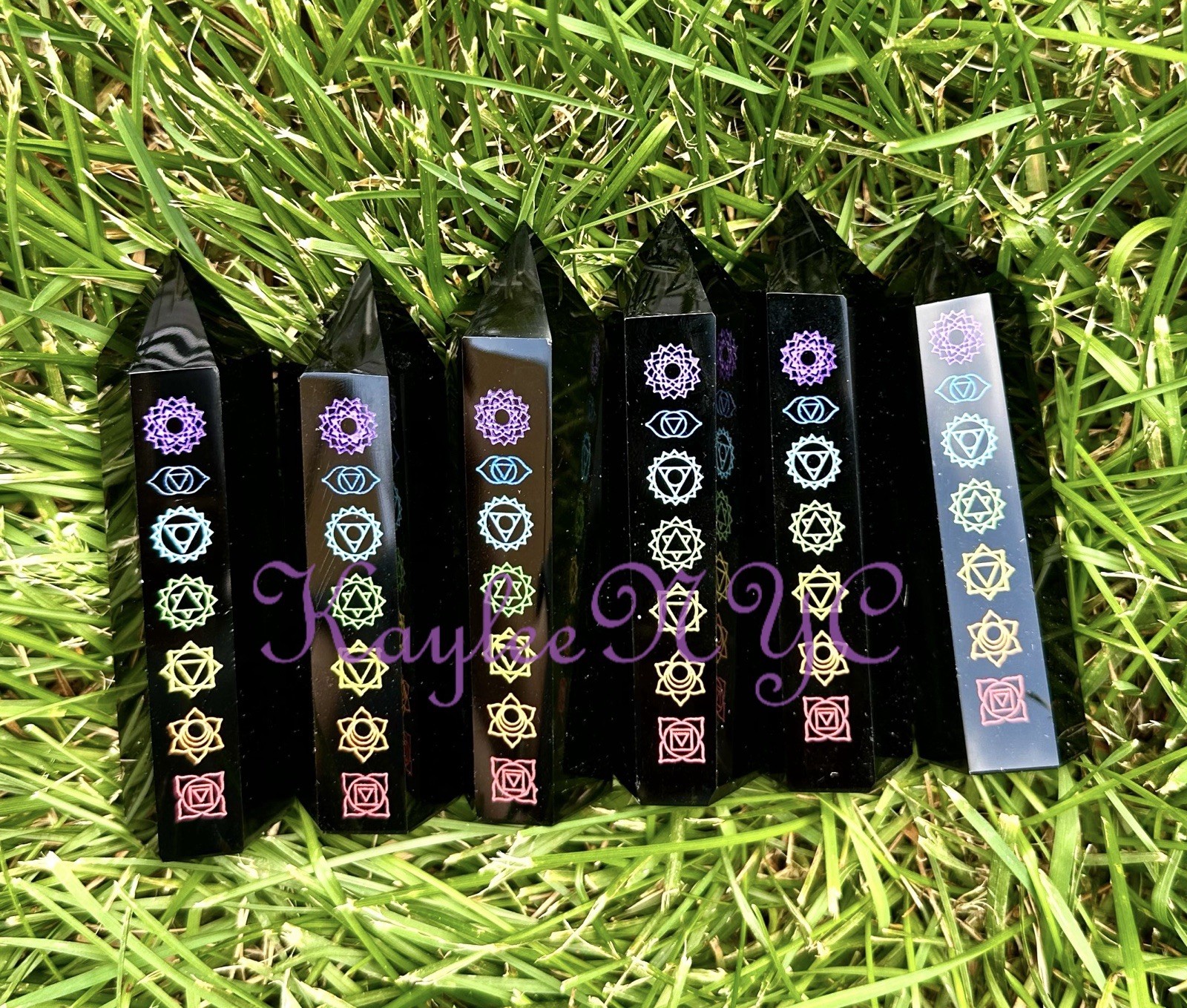 Wholesale Lot 1 Lb Natural Chakra Black Obsidian Obelisk Tower Point Crystal