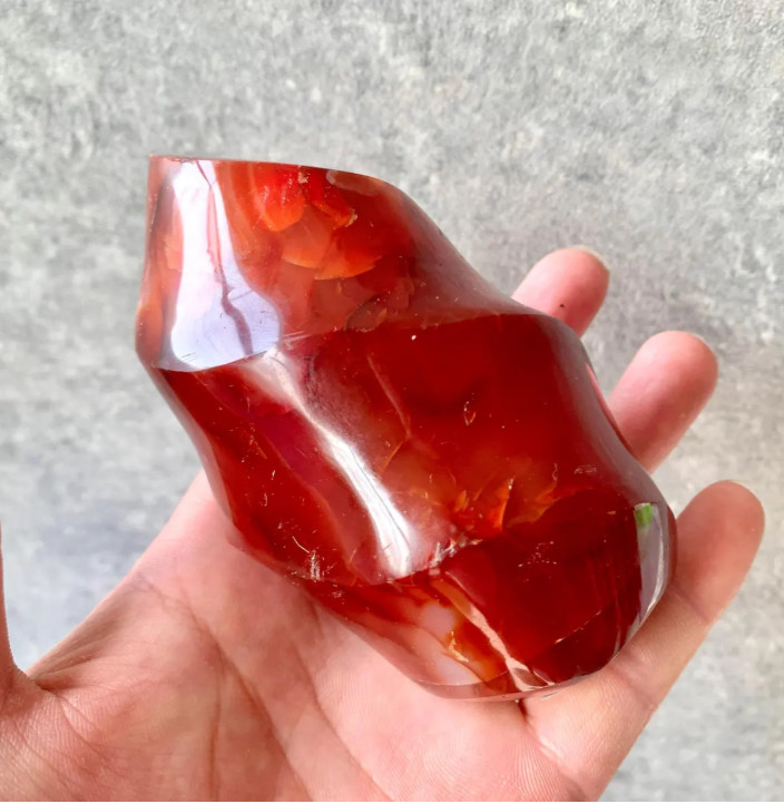 Rare Carnelian Flame Red Agate Stone Mineral Specimen Home Decor Boost Confidenc