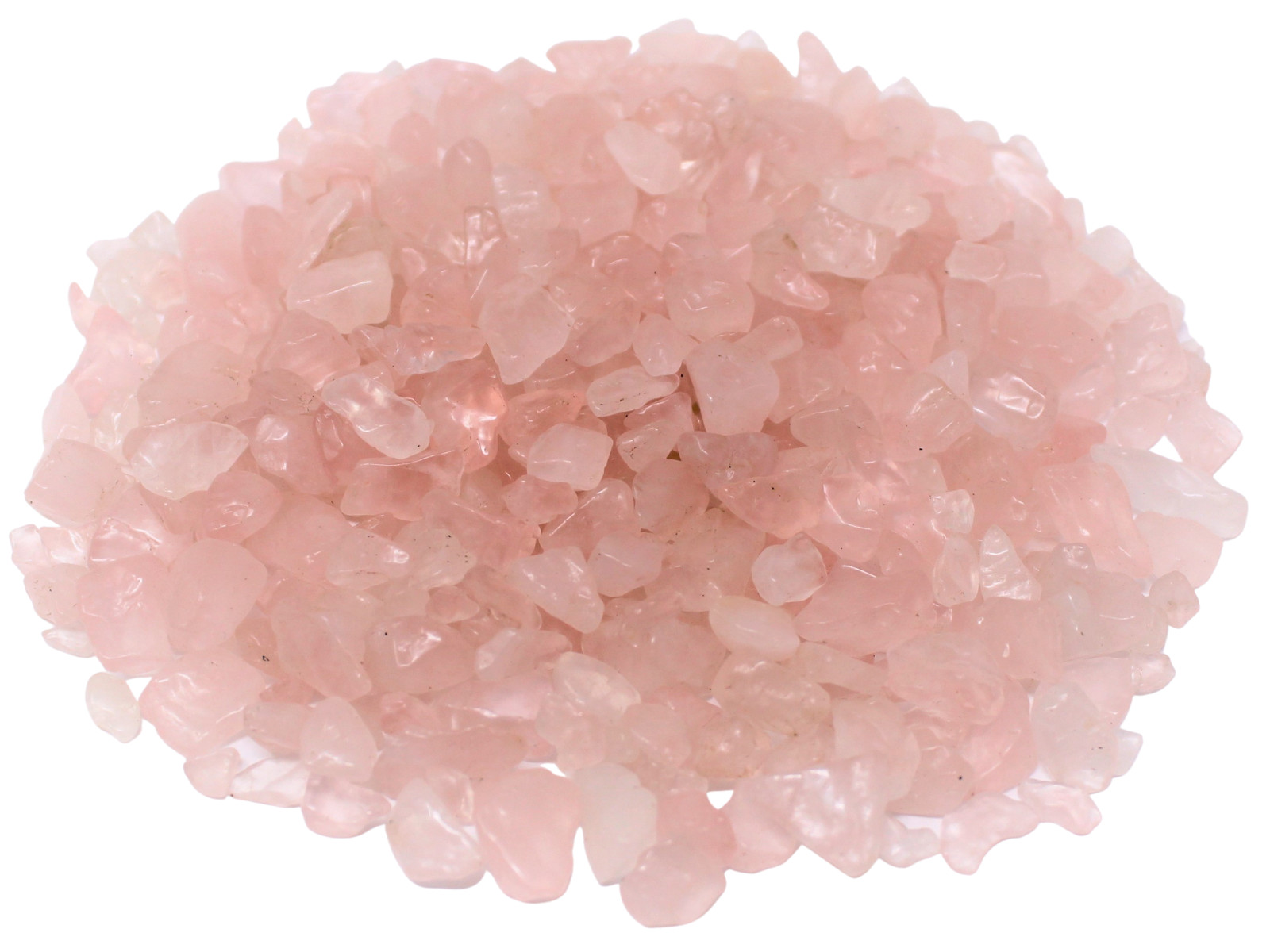 Rose Quartz Semi Tumbled Gemstone Mini Chips 6-8 mm, ‘A’ Grade Wholesale Lots