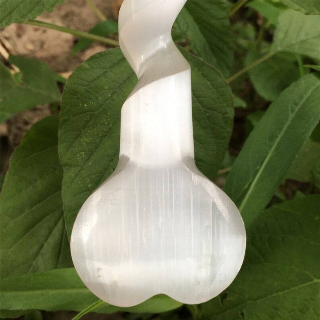 1PC Selenite Heart Spiral Sword Quartz Crystal Mineral Reiki Energy healing 90g+