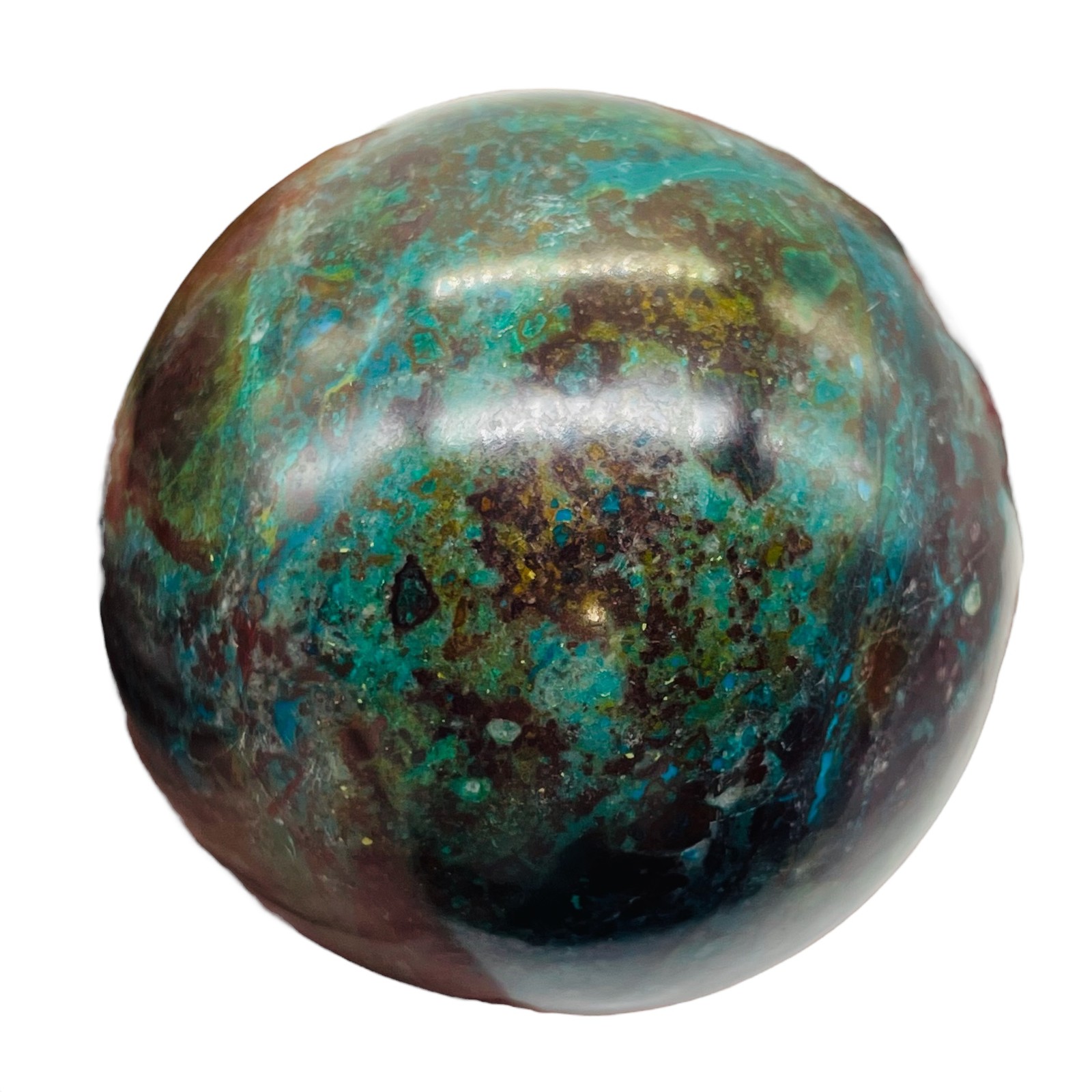 Chrysocolla 444g Sphere | 2 5/8″ | Dark Green Blue | 1 Collector’s Item |