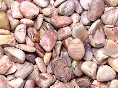 Zentron Crystal Collection: Tumbled Pink Botswana Agate, w/ Velvet Bag – 8oz