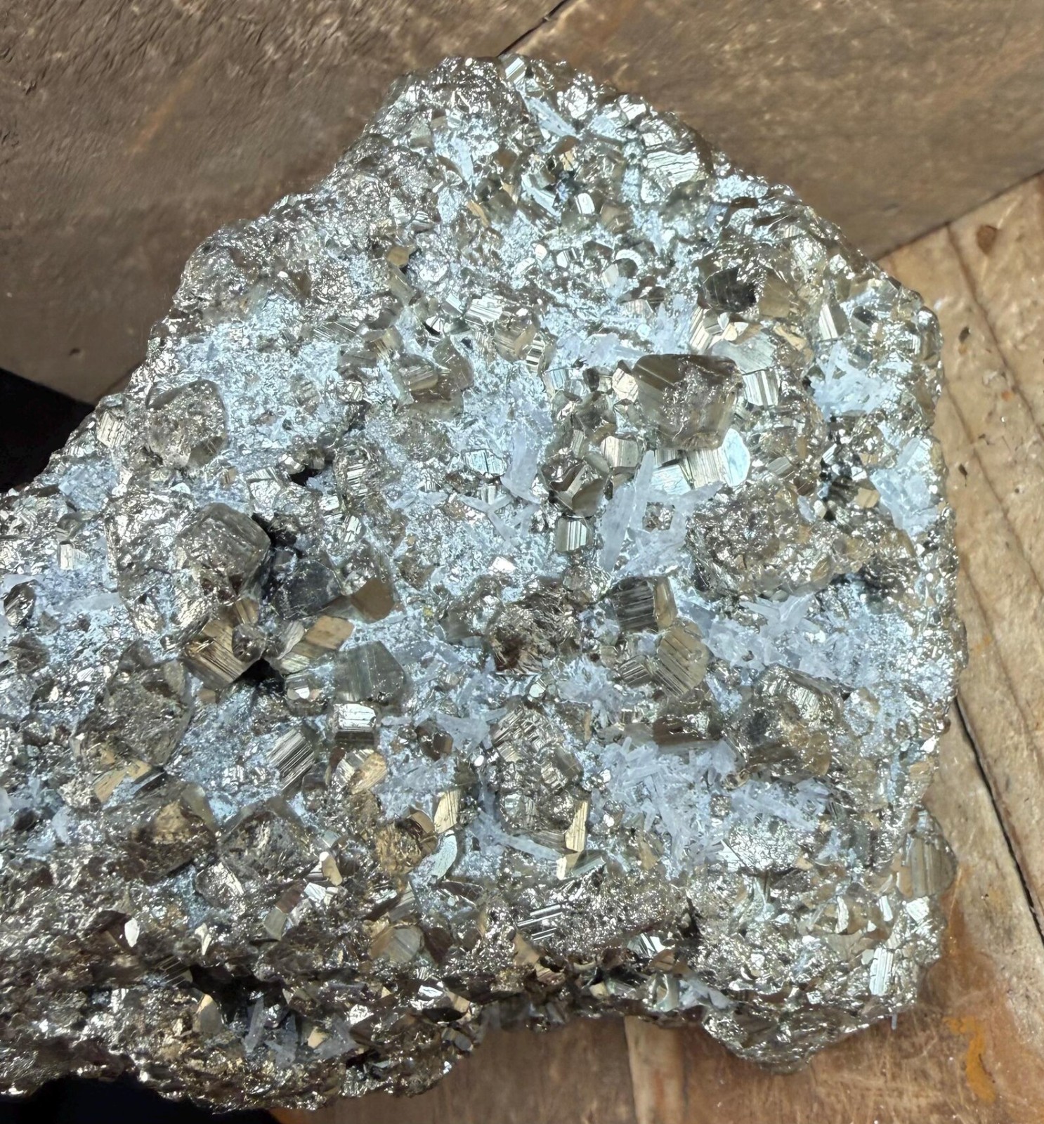 Peruvian Pyrite Specimen, Gleaming Crystal Cluster, Fool’s Gold 4.1 inch