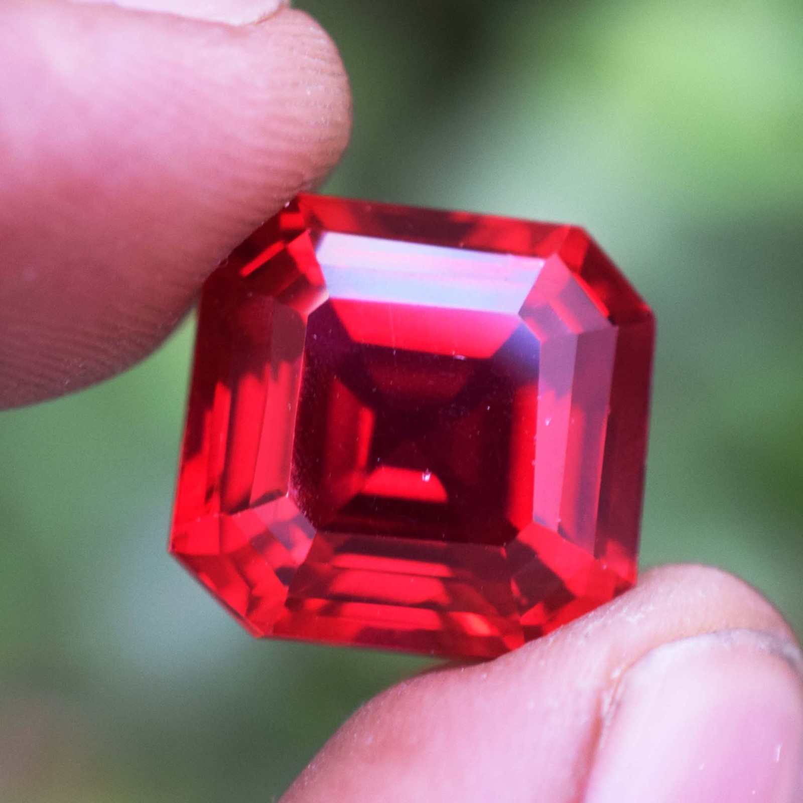 Burmese 14.30 CT Natural Red Ruby Octagon Cut Flawless Certified Loose Gemstone
