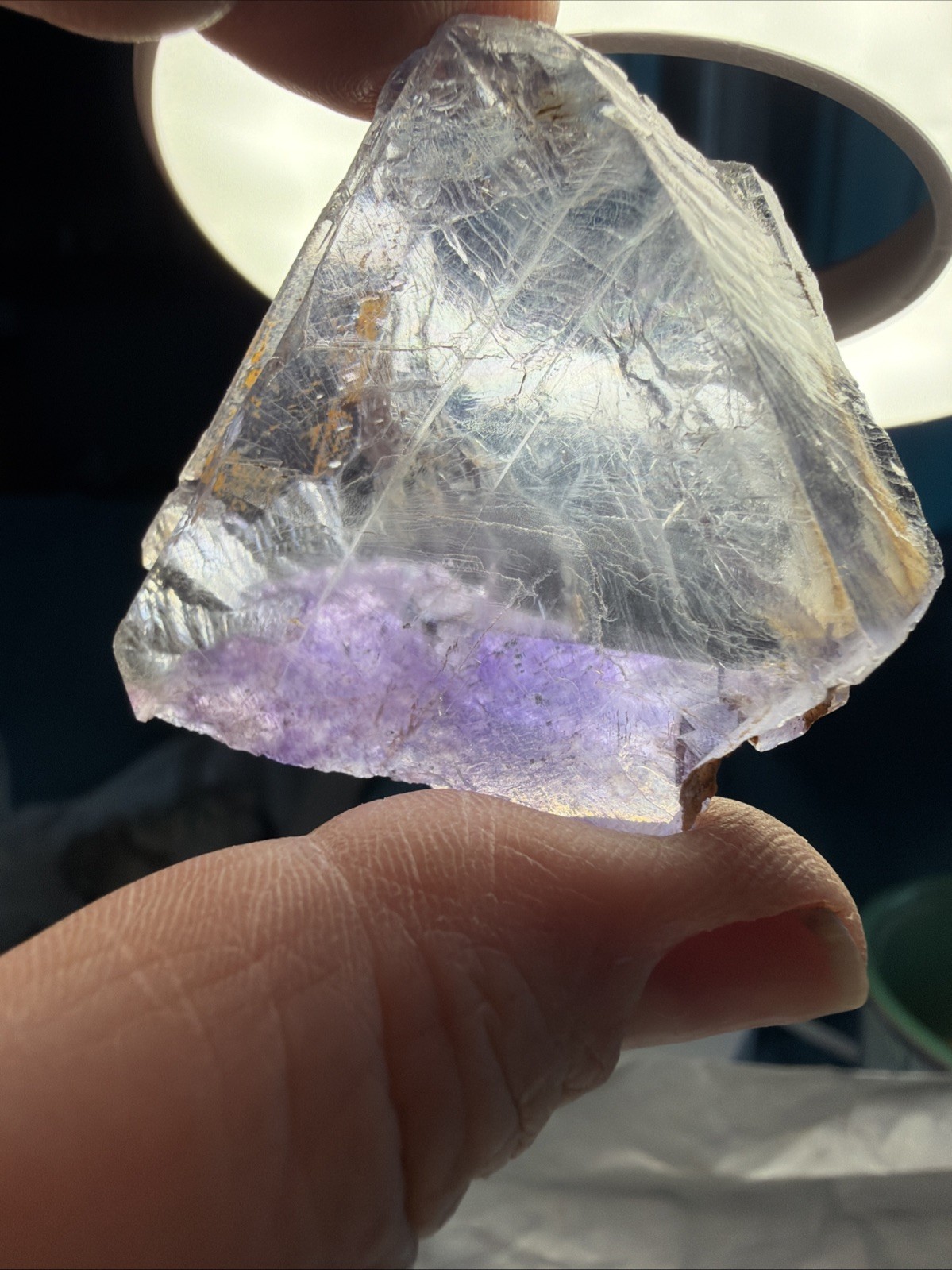 Light Blue and Purple Fluorite with Chalcopyrite Mineral Specimen