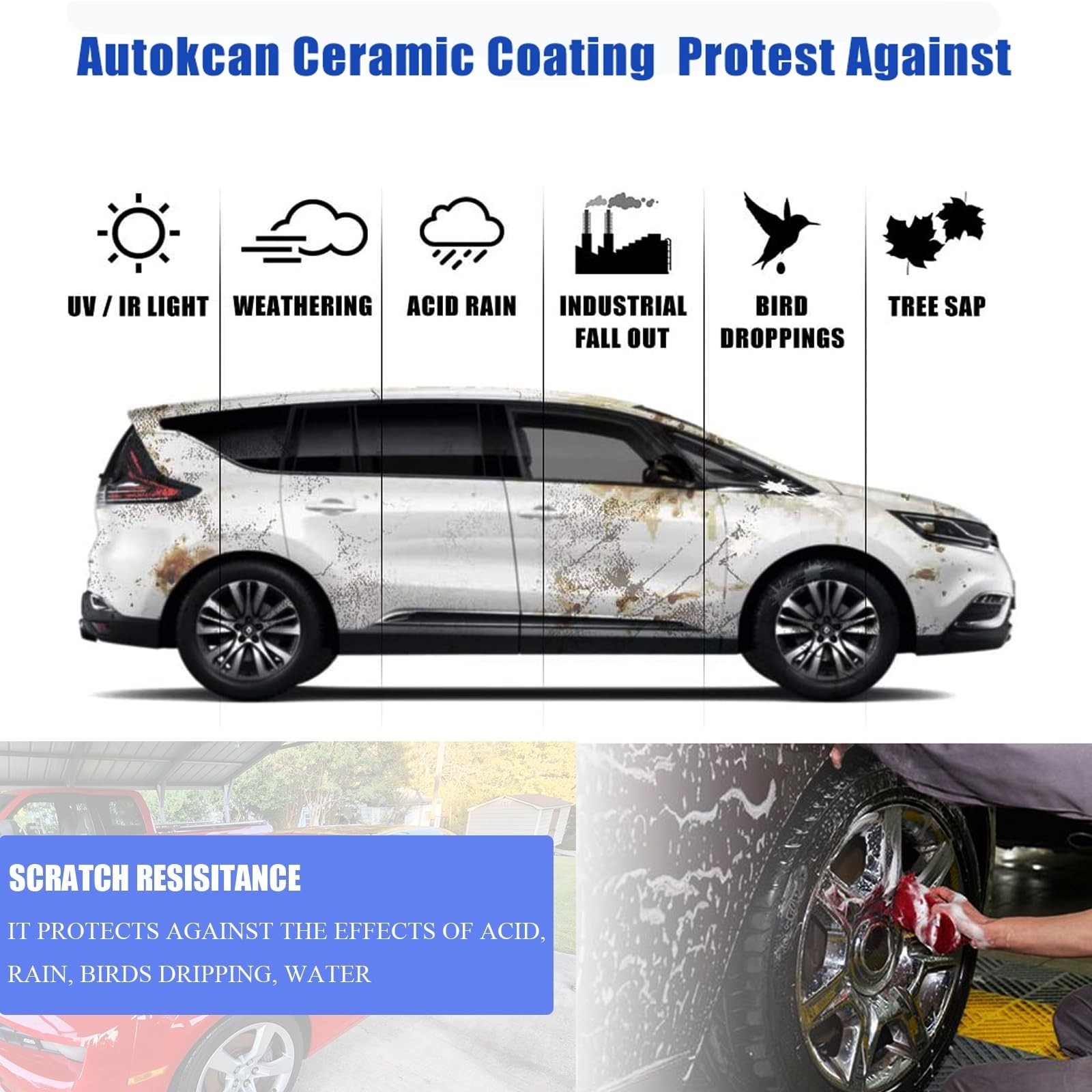 9H Nano Ceramic Coating for Cars, Anti-Scratch High Gloss Ceramic Coating Kit…