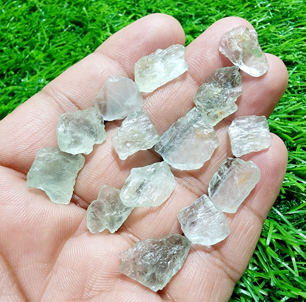 8 Pcs Huge Aquamarine Gemstone Rough Lot 12-18mm Loose Stones Healing Crystal