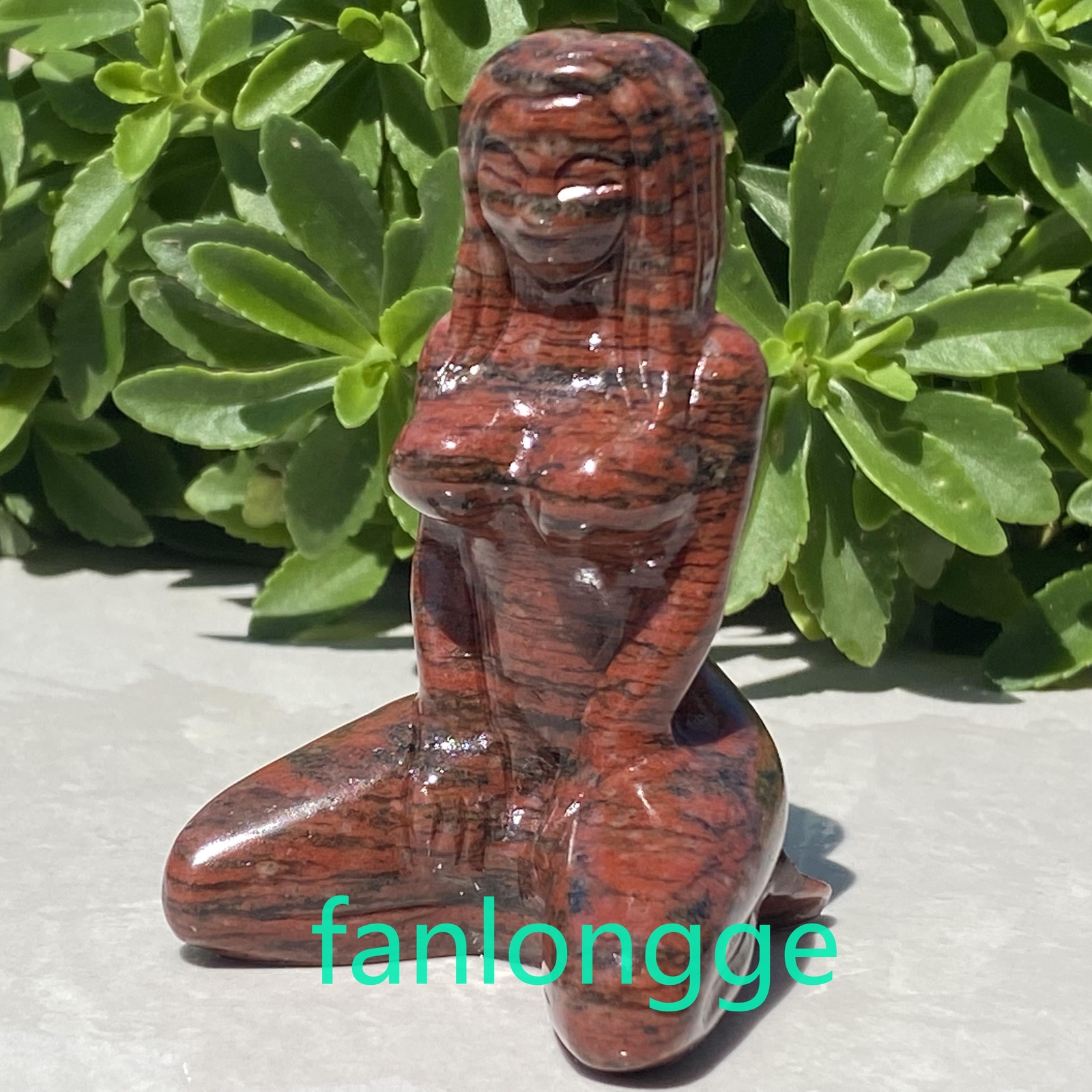 3″ Natural Sesame red Women Naked Quartz Crystal Skull Carved Goddess Reiki 1pc