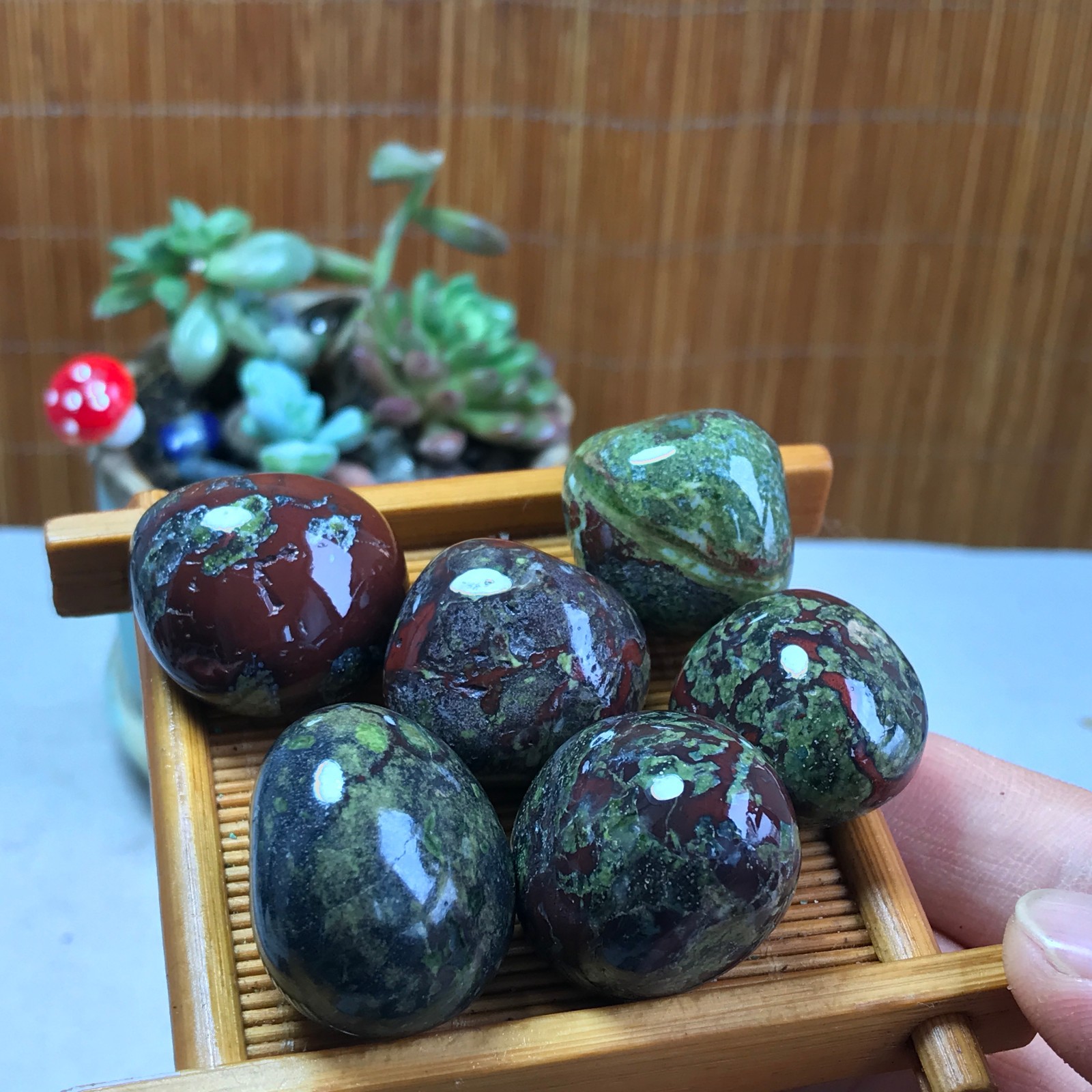 6pcs Natural Dragon blood Crystal gemstone Polish Mineral Specimen Tumbled A5305
