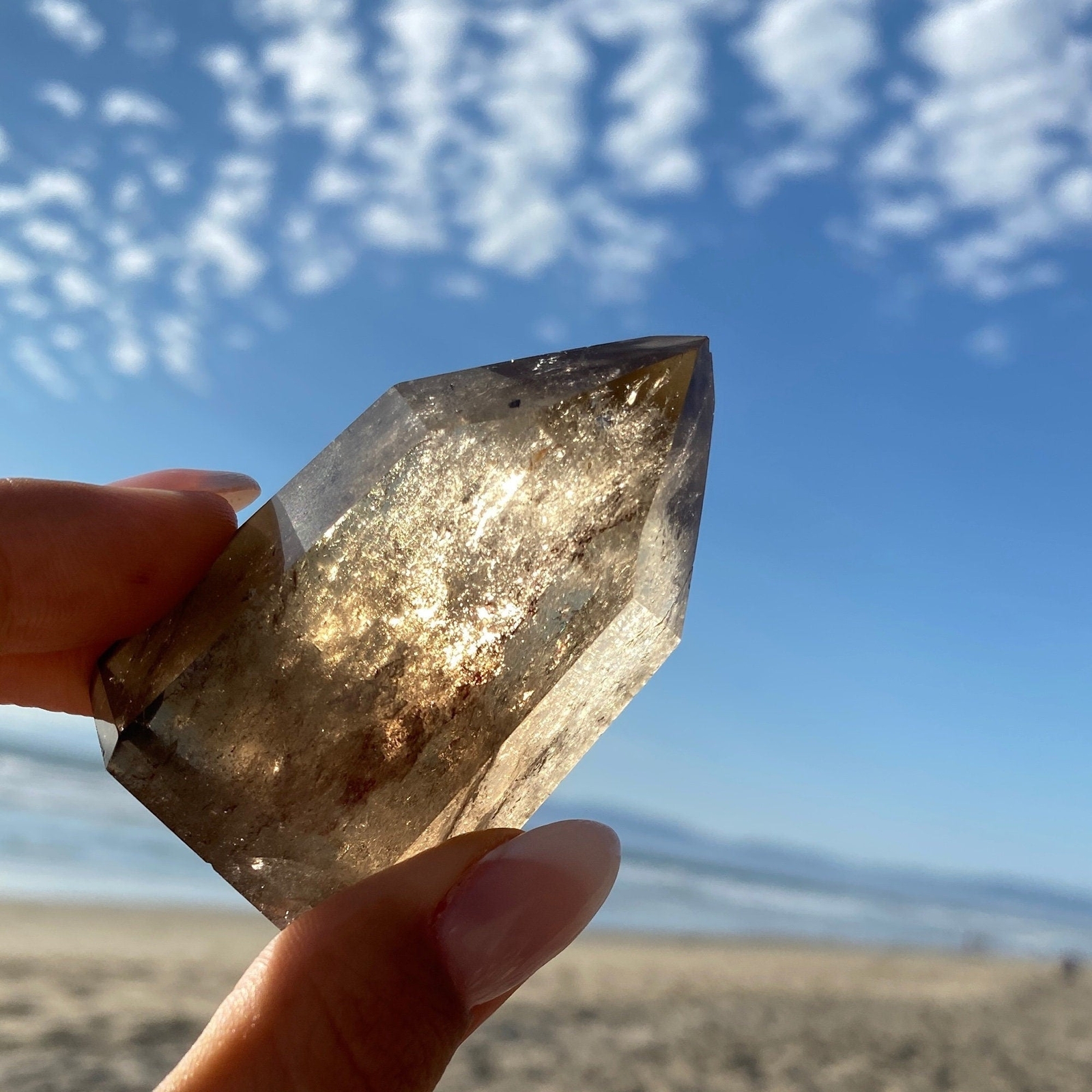 Natural Smoky Quartz Wand Point Crystal – Genuine Healing Crystals from Brazil