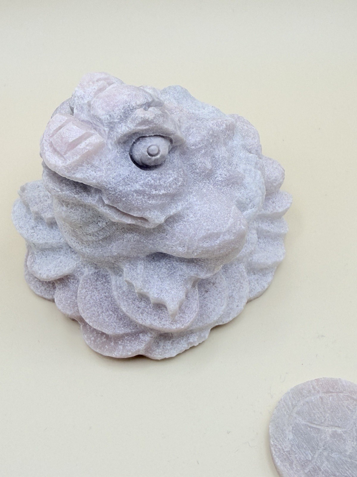 Stunning Pink Opal Money Toad With Removal Coin For Good Fortune Natural Crystal