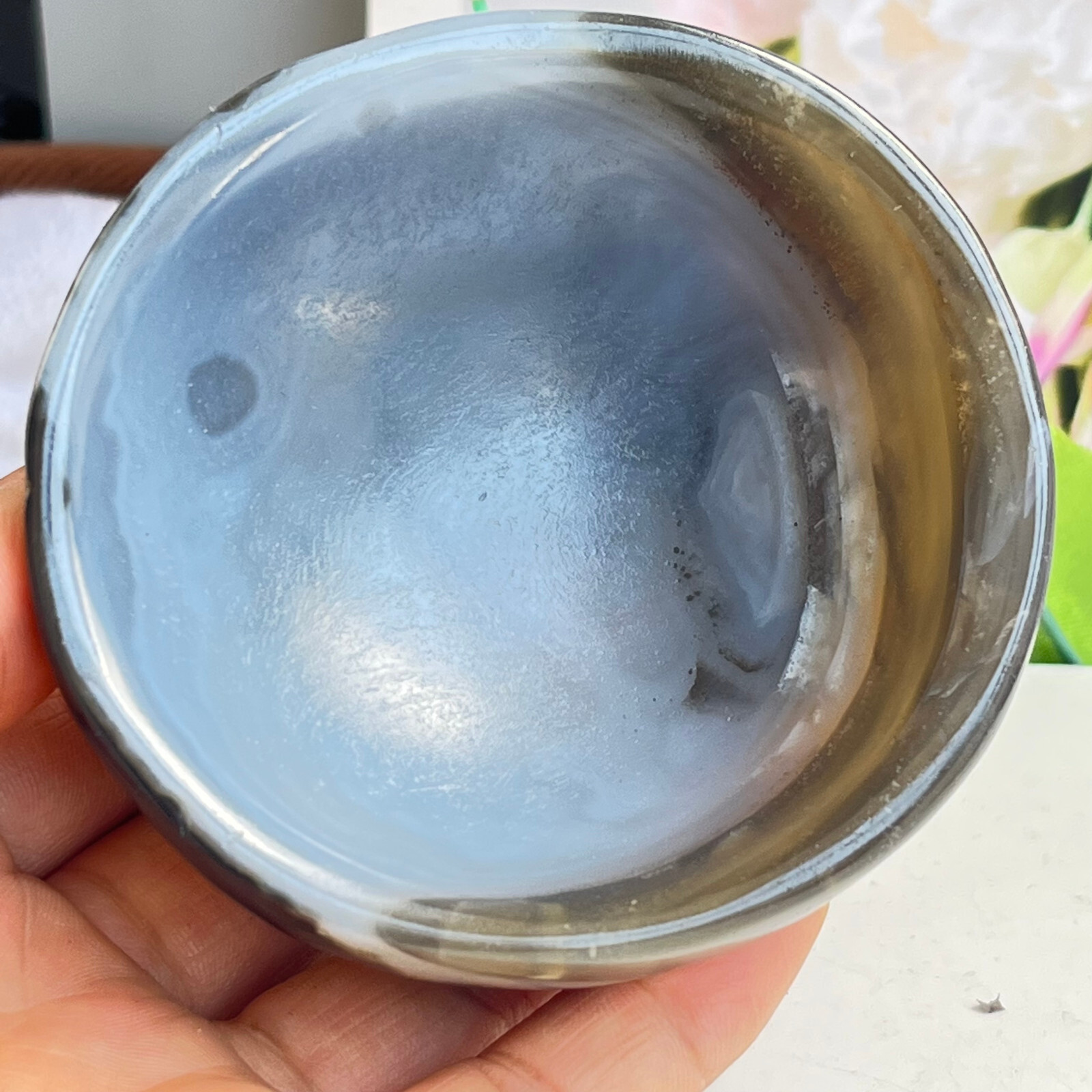 184 TOP Rare Natural Agate ashtray Polished Coin Dish Madagascar MD4