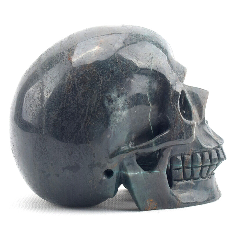 4.8” PHOENIX STONE Hand Carved Crystal Skull Figurine Realistic Healing Crafts