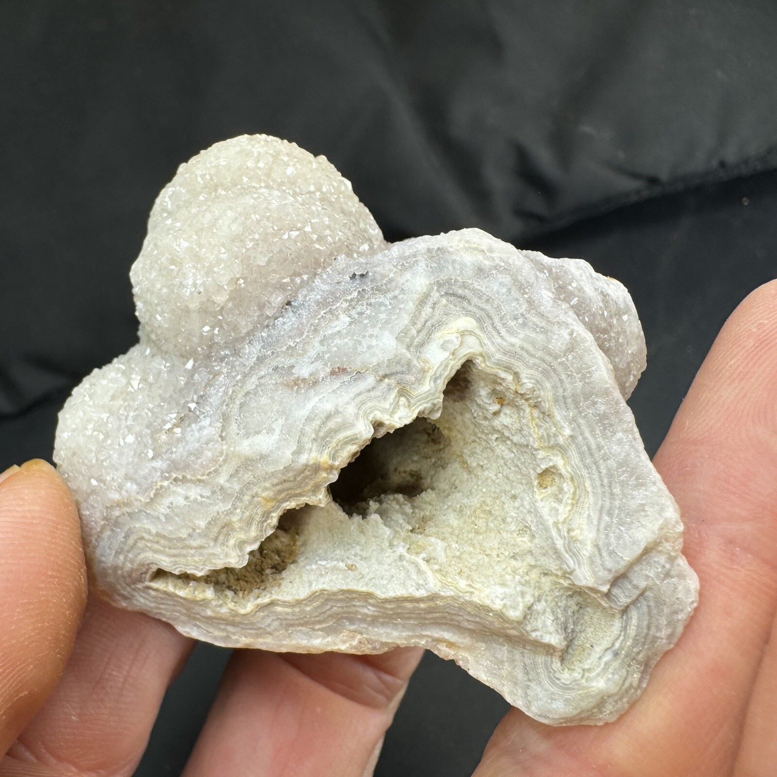 Lot of 5 Quartz Crystal Druse Clusters on Lace Agate | Missouri