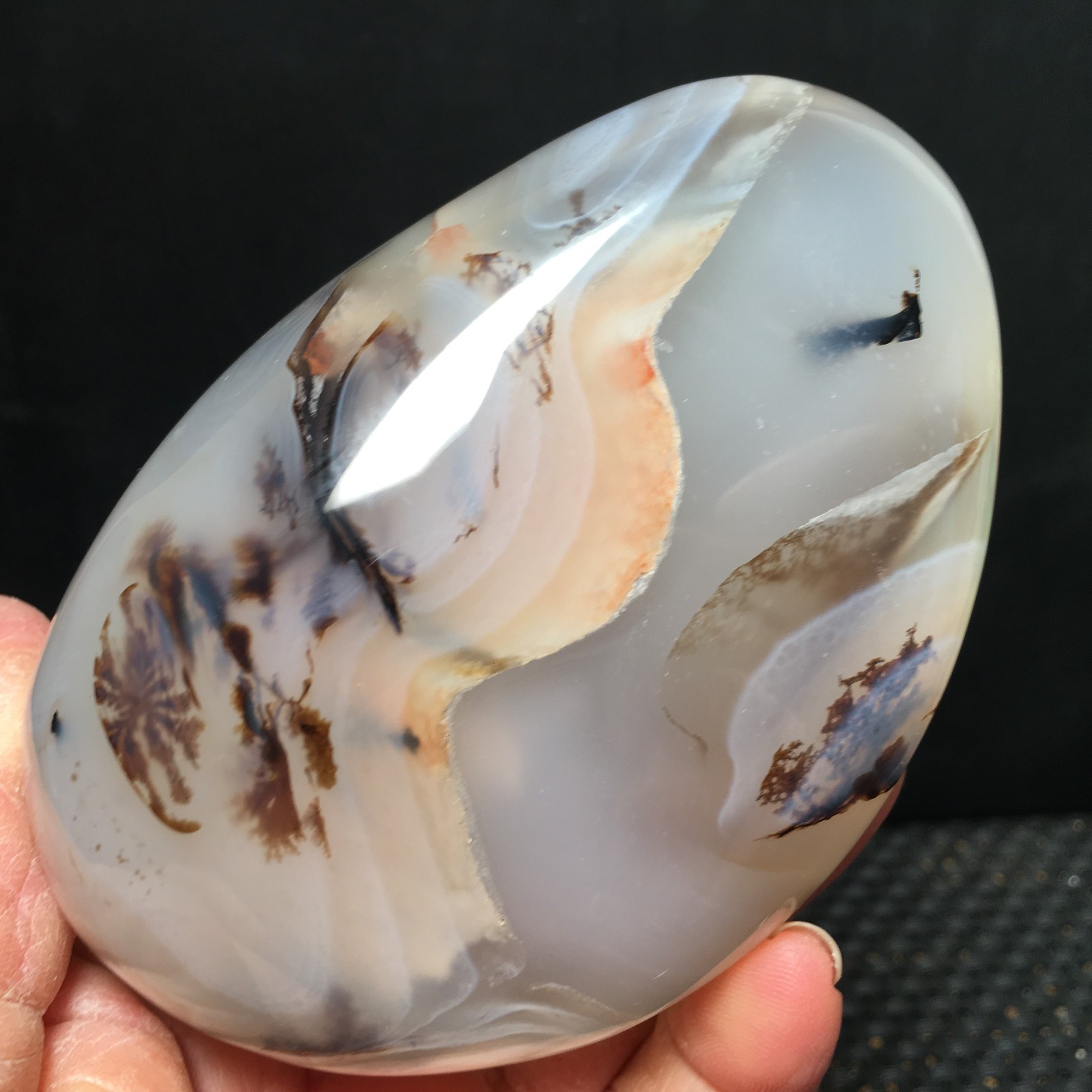 500g Natural Polished Aquatic Plants Agate Crystal Specimen fb1159