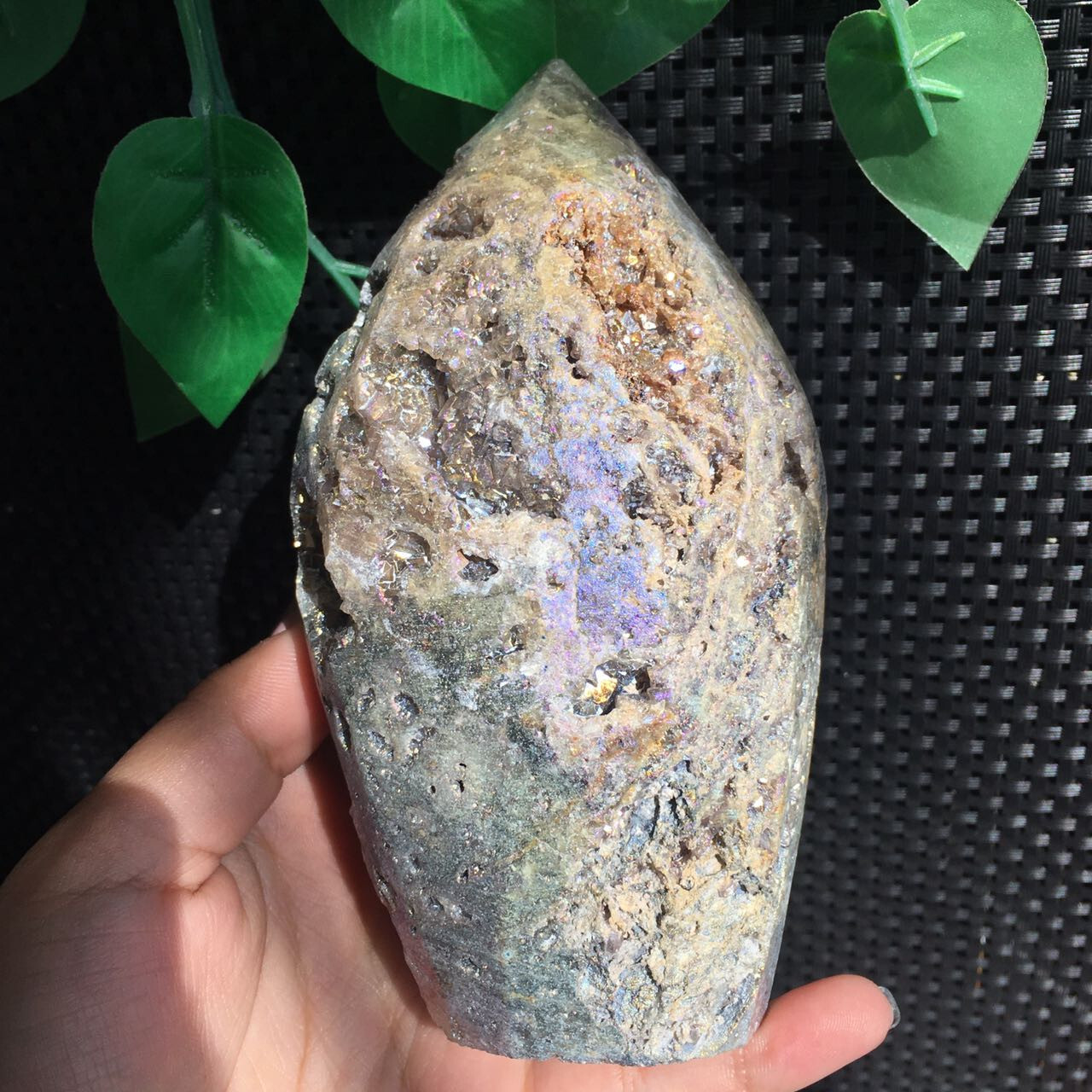 791g Sphalerite Freeform Point Titanium Angel Aura Crystal Mineral Specimen