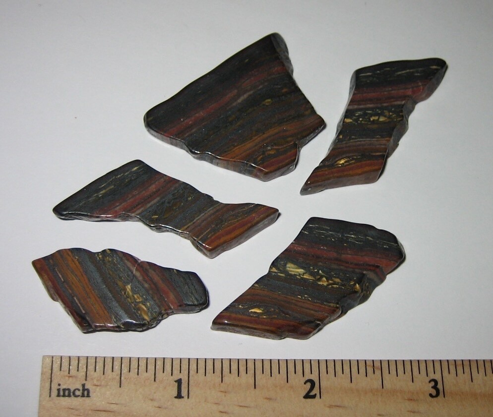 5 TUMBLED POLISHED NATURAL 1.2″- 1.4″ TIGER IRON STONE MINERALS AUSTRALIA 47g *1