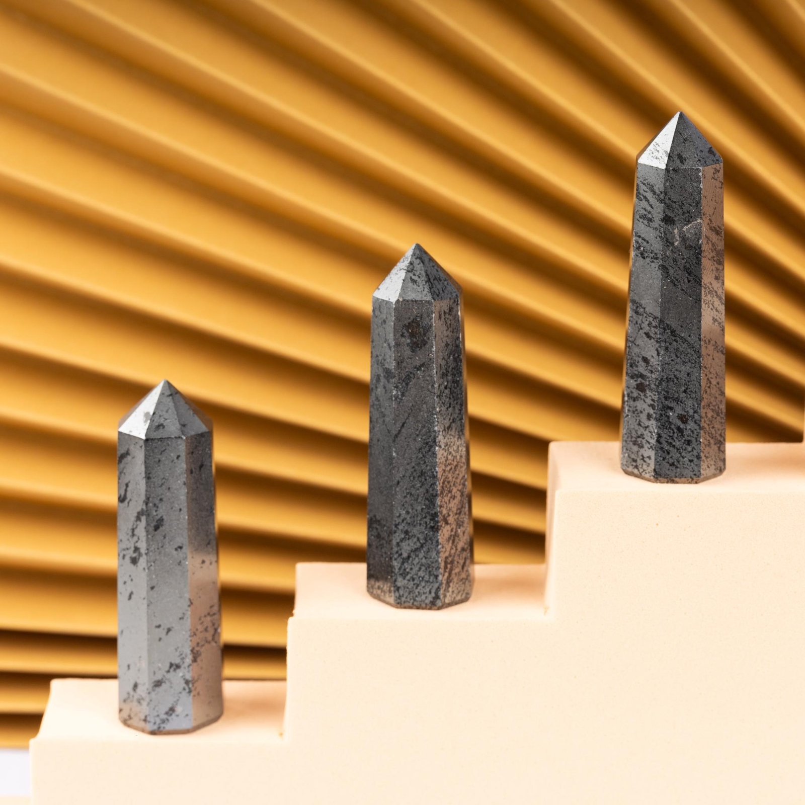 Natural Hematite Obelisk Point Crystal Tower 2.5-3″, Healing Crystals and Stones