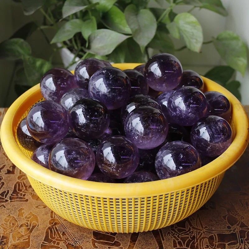 Natural High Quality Amethyst Crystal Quartz Magic Ball Sphere Healing + Stand