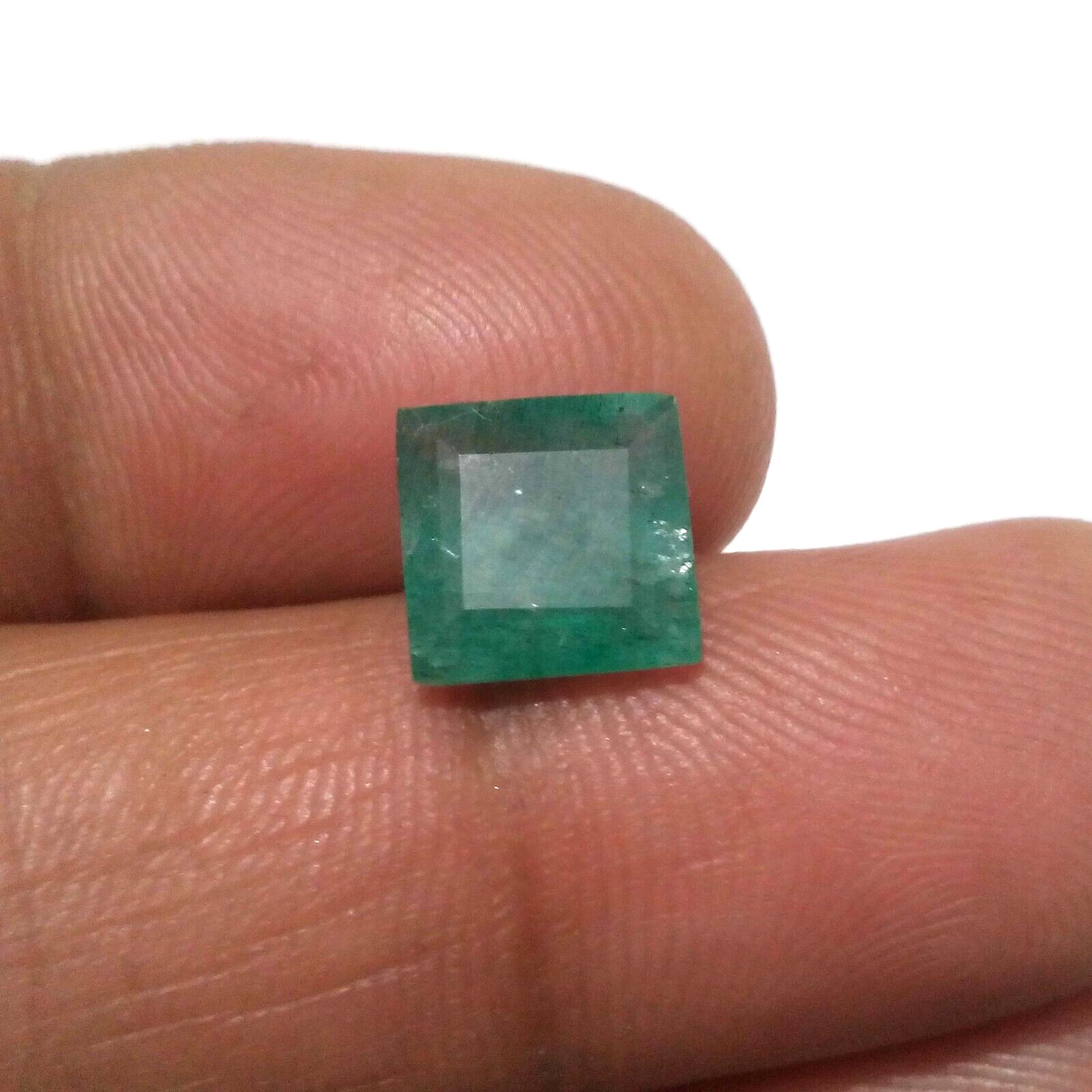 Attractive A+ Zambian Emerald Square Shape 3.30 Crt Green Faceted Loose Gemstone