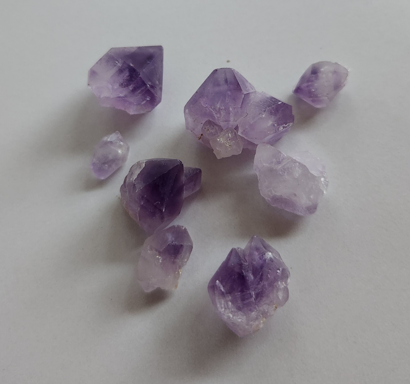 Beautiful Amethyst Skeletal Quartz Crystal Natural Points Lot Of 8 – 21g