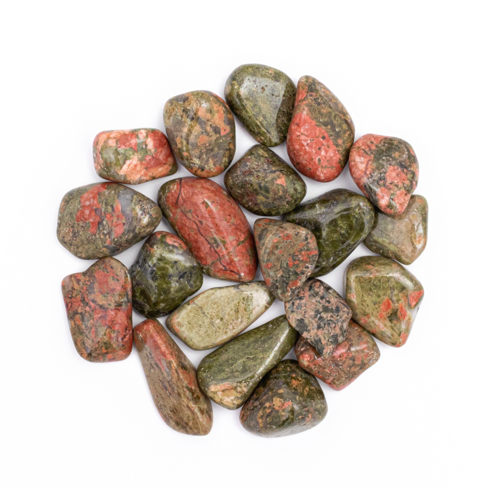 50g Tumbled Unakite Gemstone Crystals 15-25 Stones Bulk Small Gem Rock Wholesale