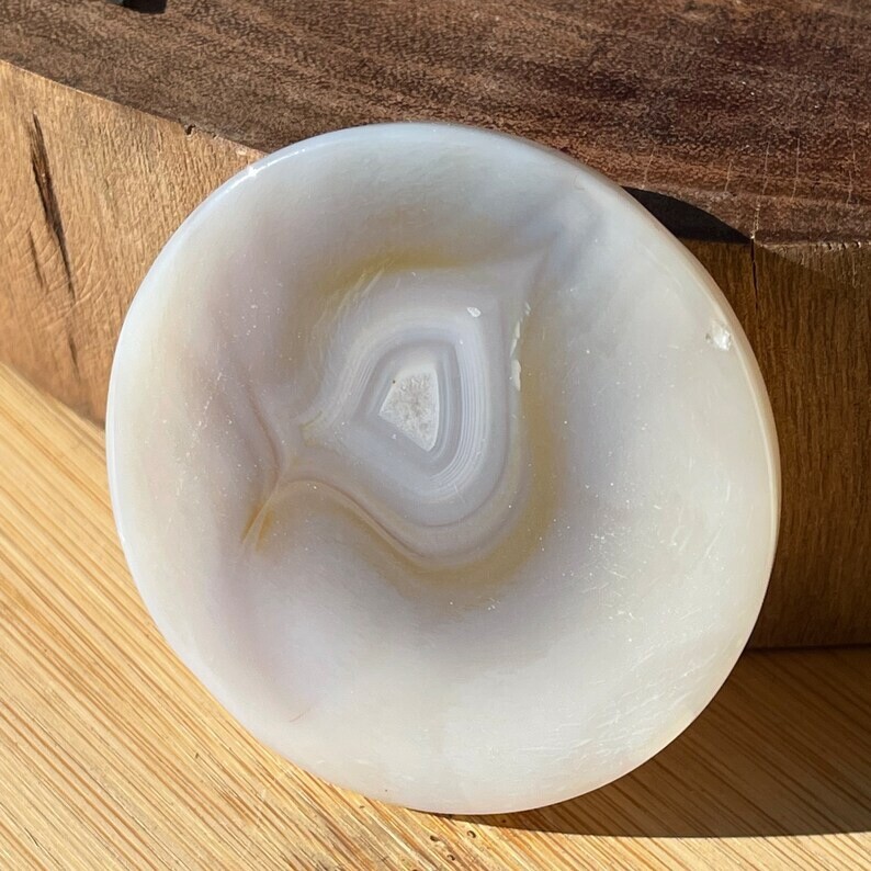 Natural Unique Agate Disk – Gem Slice Crystal Round Cookie flat Stone