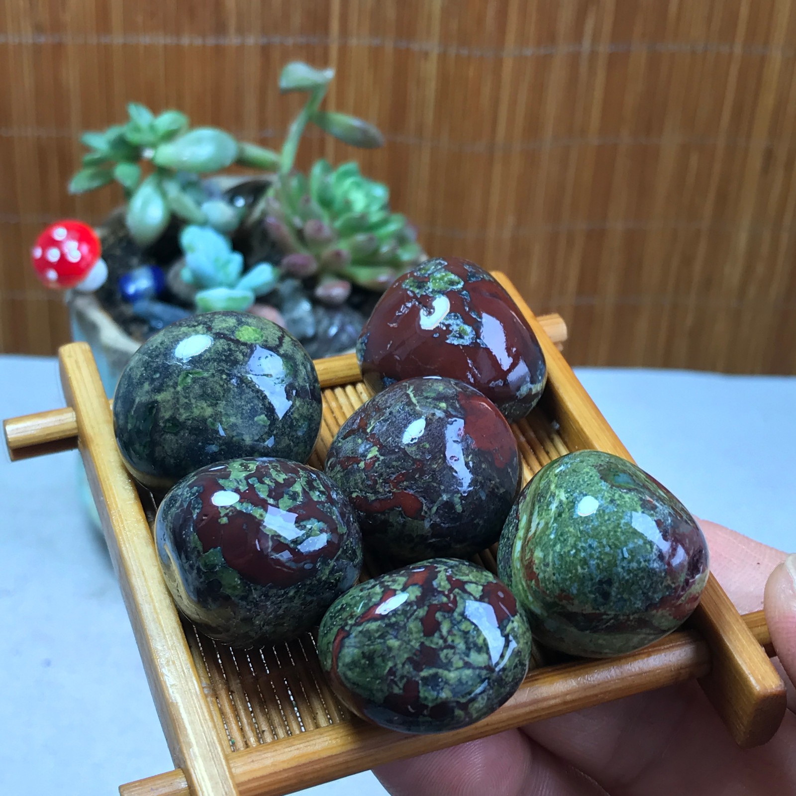 6pcs Natural Dragon blood Crystal gemstone Polish Mineral Specimen Tumbled A5305