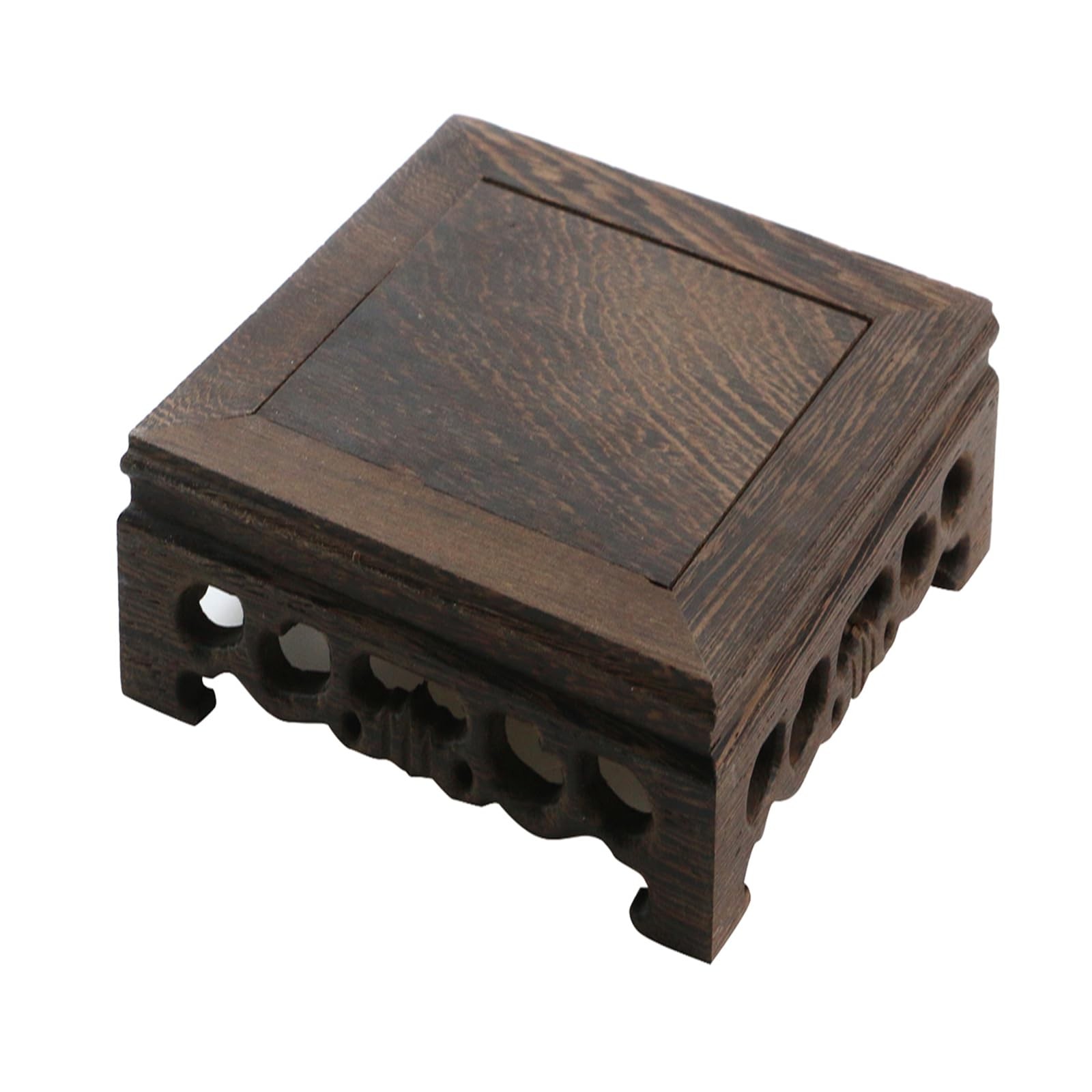 Wooden Display Stand Base 5.43″ x 5.43″ Square Wood Carved Pedestal Oriental …