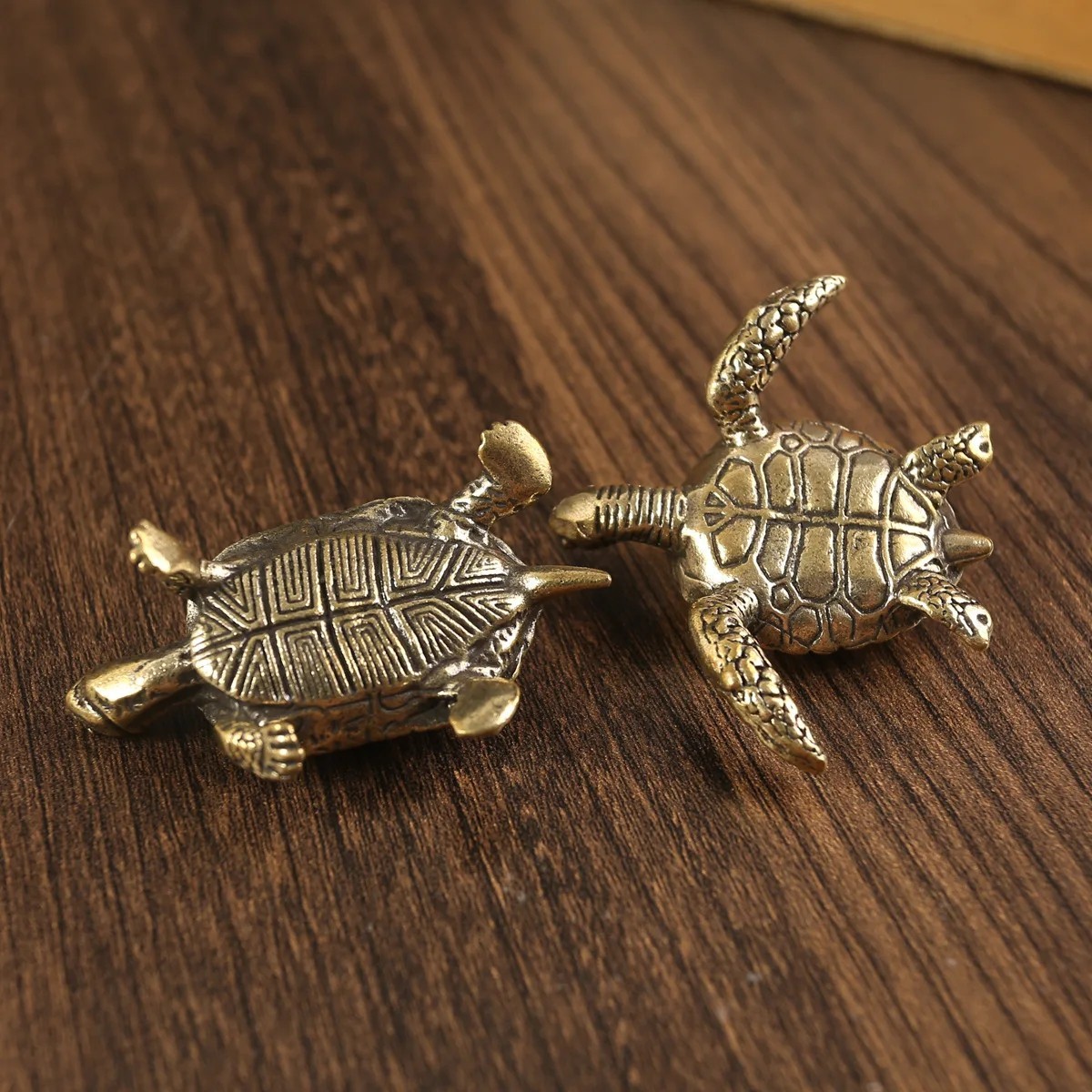 Vintage Copper Turtle Statue Feng Shui Tortoise Ornament Home Decor Gift