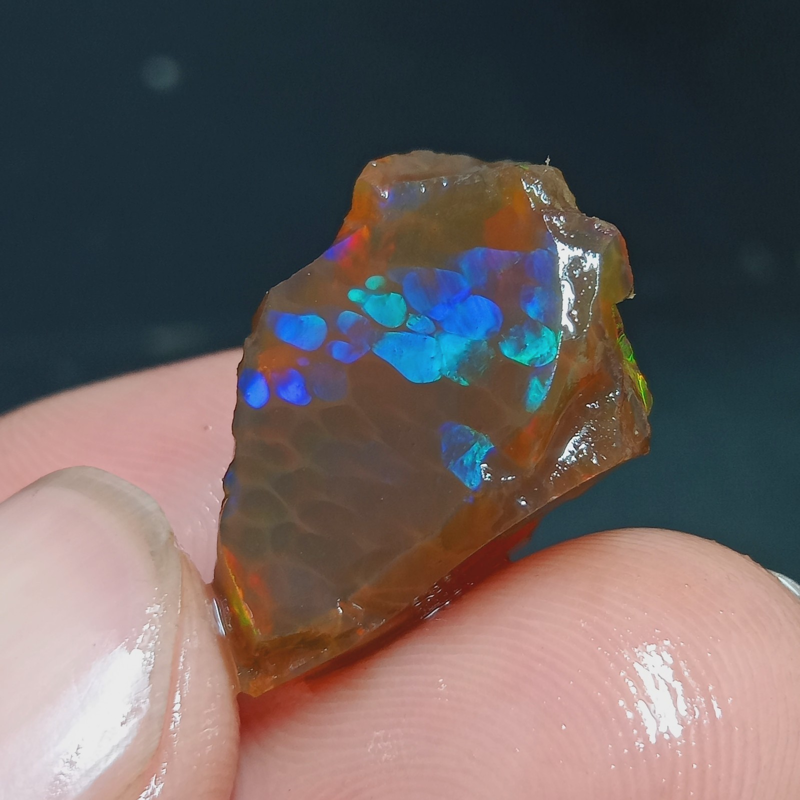 14ct Stunning Opal Gemstone, 21x13x12mm, Vibrant Blue & Green Play of Color