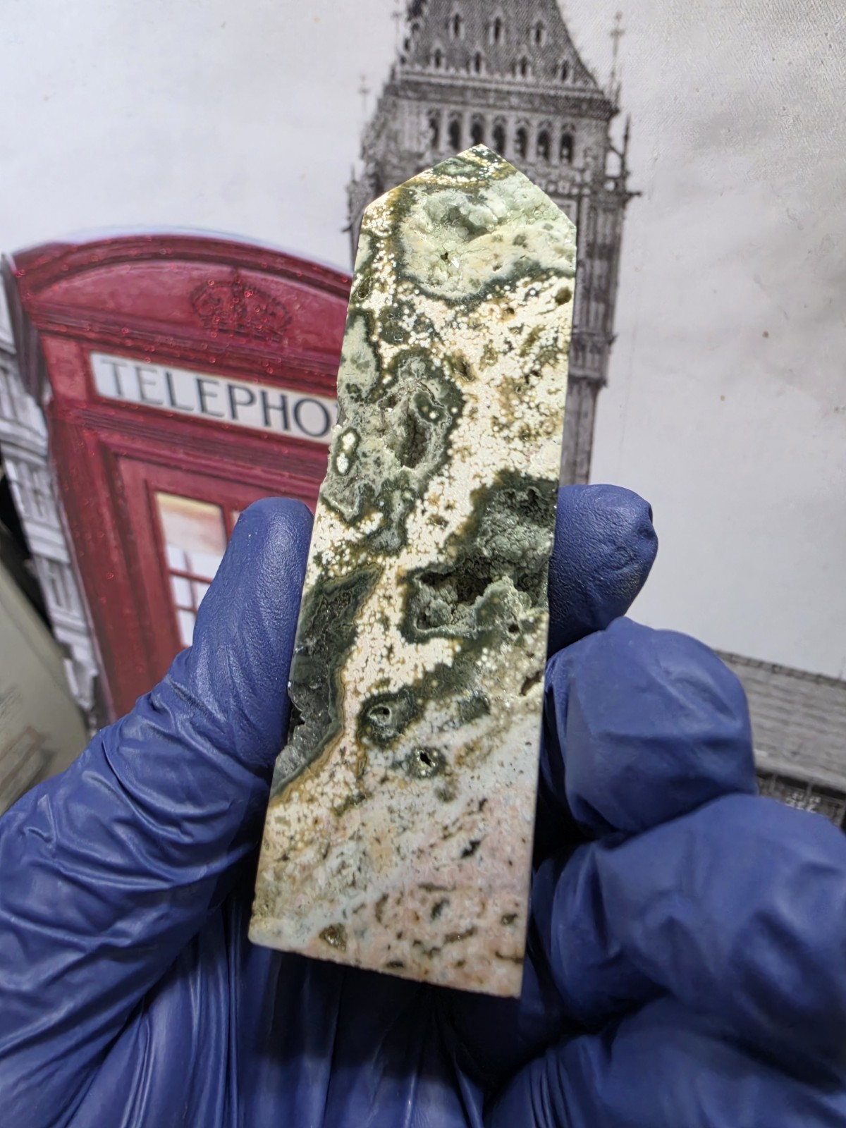 76g Natural Orbicular Ocean Jasper Single Point Stone Madagascar