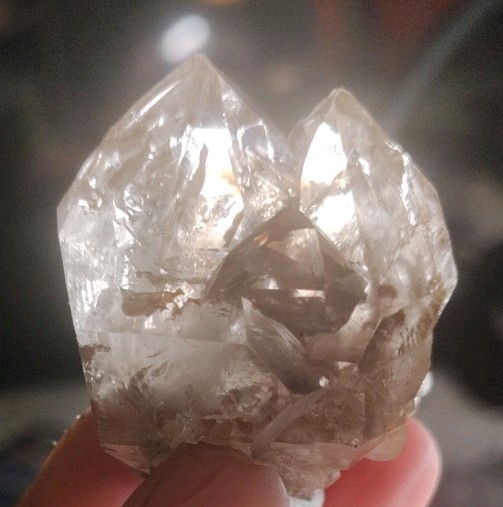 5cm Multi-Enhydro Smoky Citrine 2+Mobile Bubbles Brazilian Skeletal Quartz