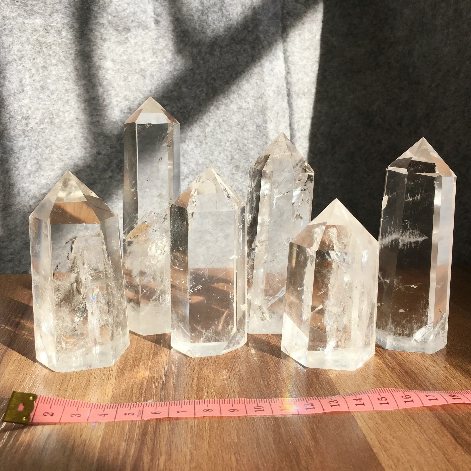 6PCS Natural clear quartz obelisk crystal WAND point healing random
