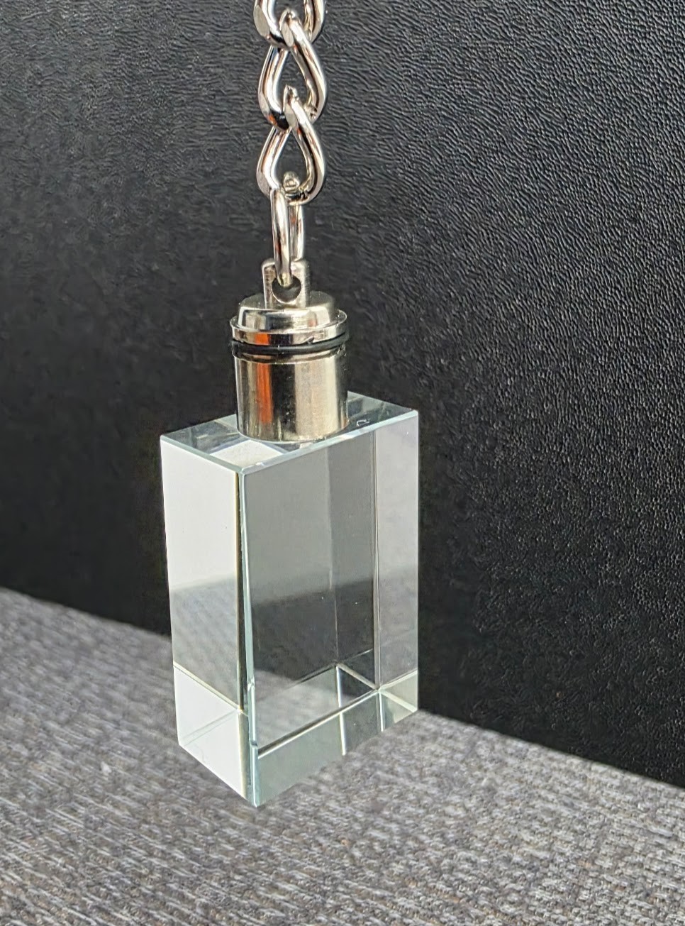 4 Pk 3D Crystal Keychain, Lighted, Heart & Square, K9 Laser Engraving BLANK