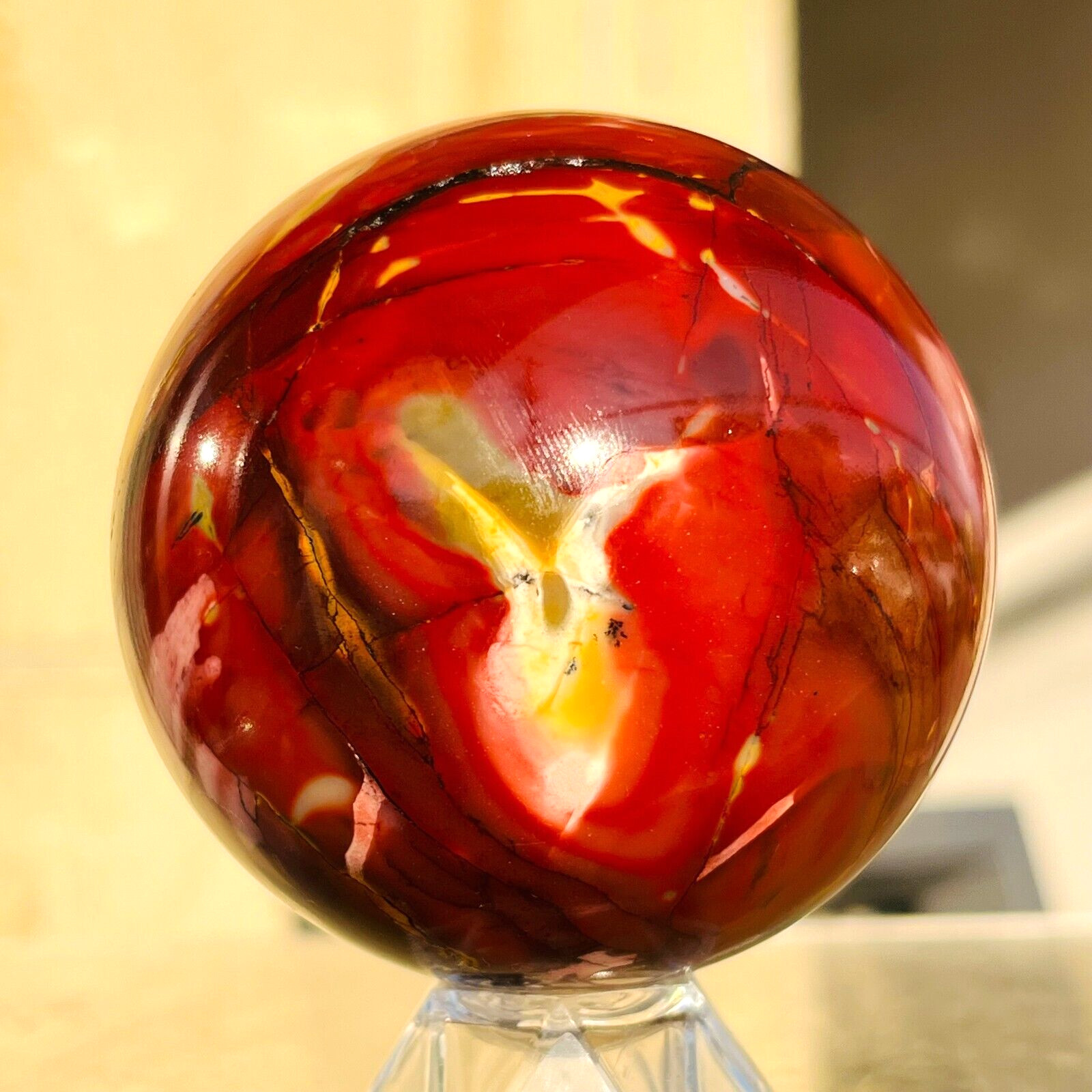 487g Beautiful Natural Mookaite Jasper Polished Quartz Sphere Healing
