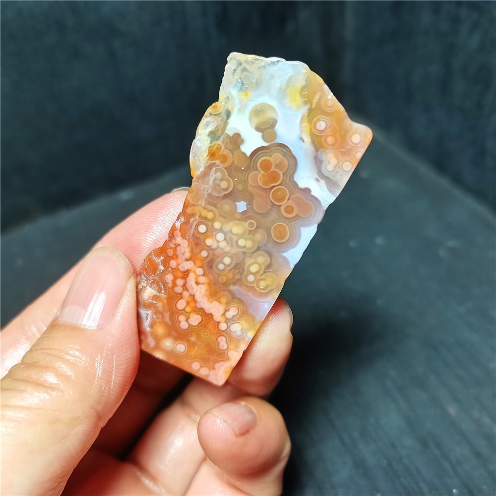 Rare 39.2G Natural Orbicular Ocean Jasper 8th Vein Rough Healing A133