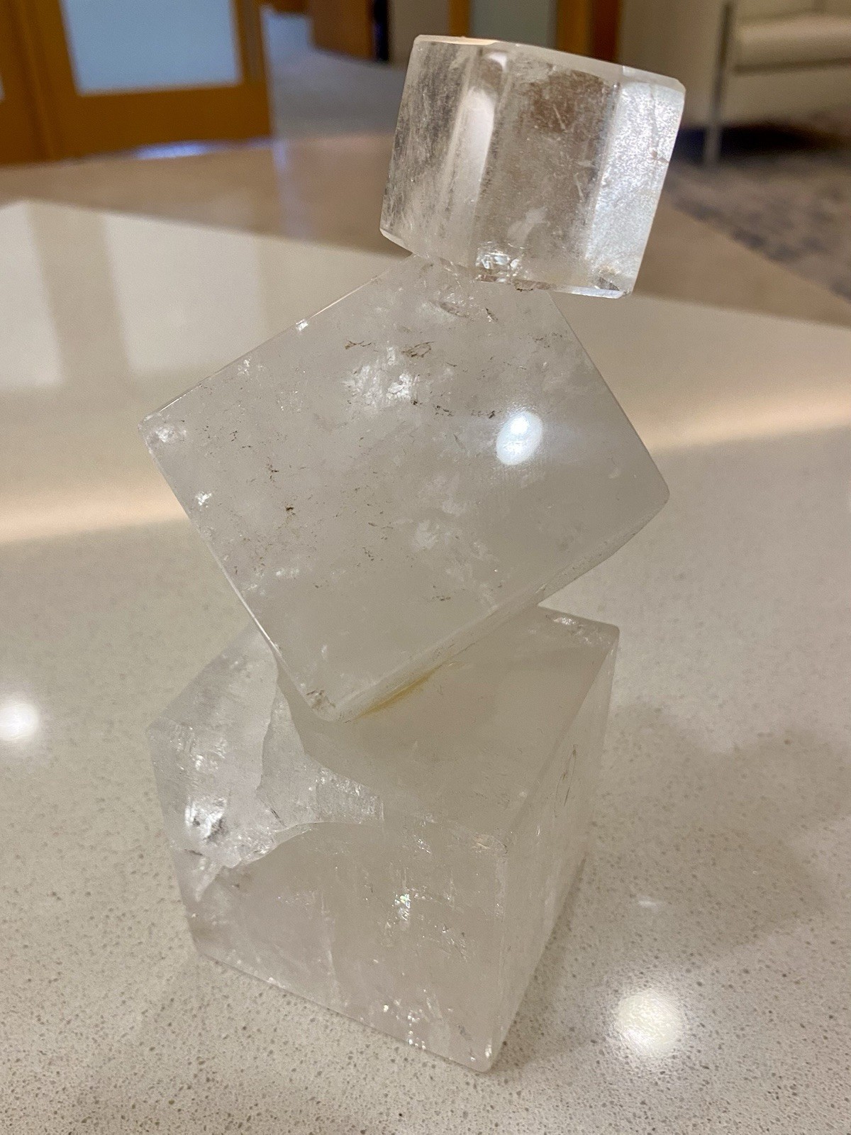 3 Piece Clear Quartz Cube Set – Luxury Decor – FREE SHIPPING!