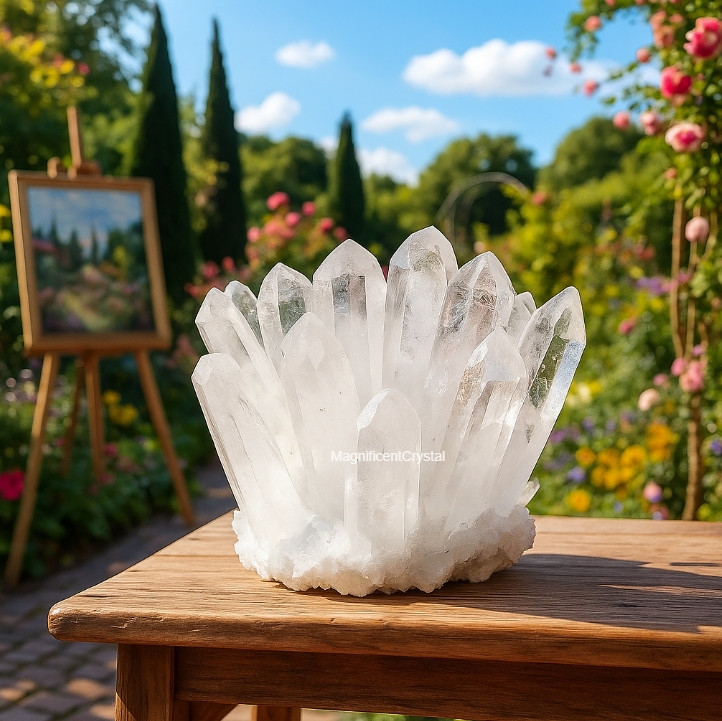 700G Rare Natural Clear Quartz Cluster White Crystal Healing Mineral Specimens
