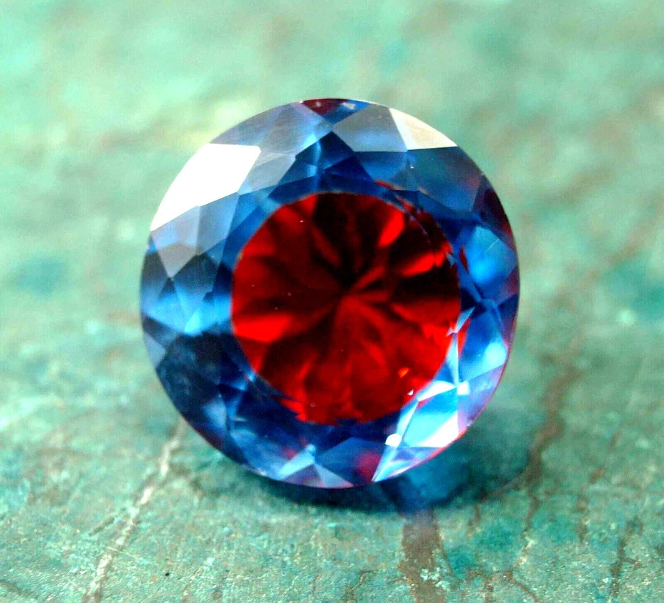AAA 14 CT+ Natural Pitambari Sapphire Bi-Color Round Cut Loose Gemstone