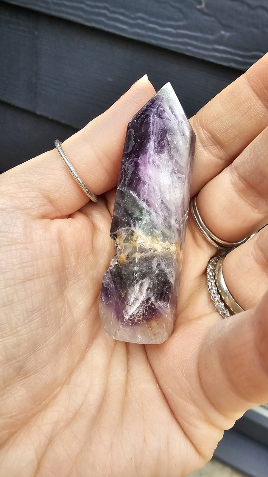 ⭐️SALE⭐️ Rainbow Fluorite Mini Point 43g 6.5cm Healing Anxiety