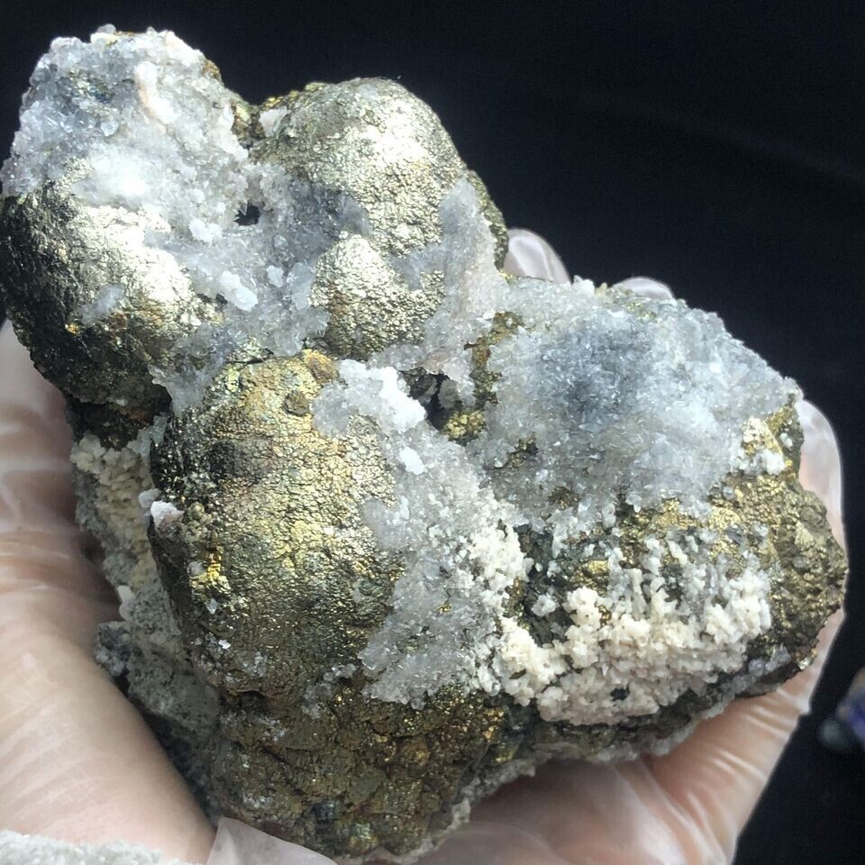 530g Rare Natural Spjerical Rainbows Pyrite & Quartz & Dolomite Mineral Specimen