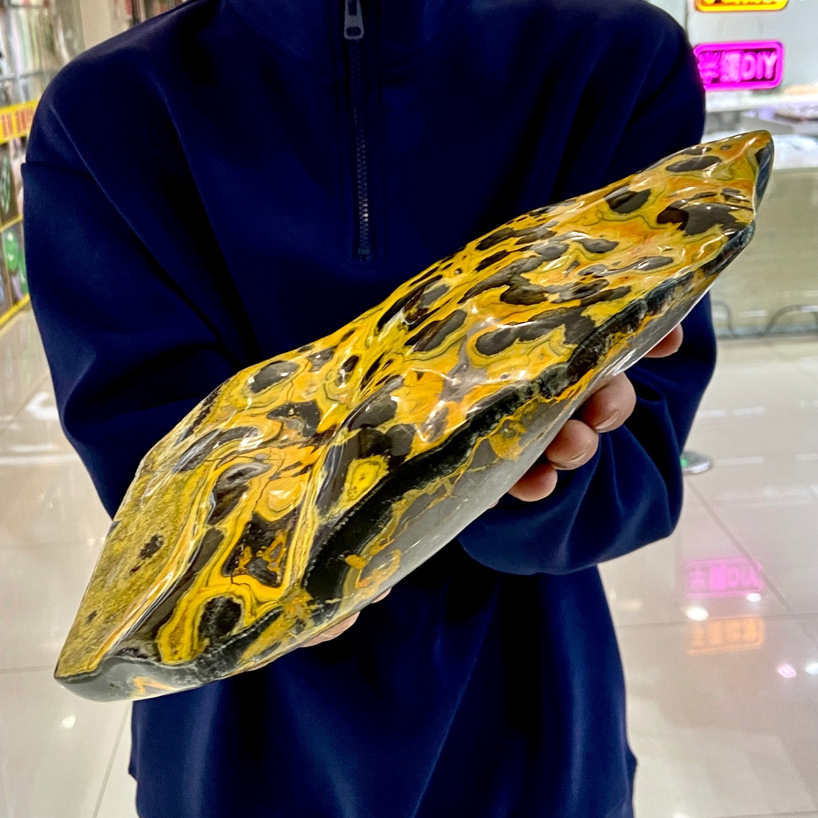 8.6LB Natural Bumblebee Ocean Jasper Quartz Crystal Specimen Healing