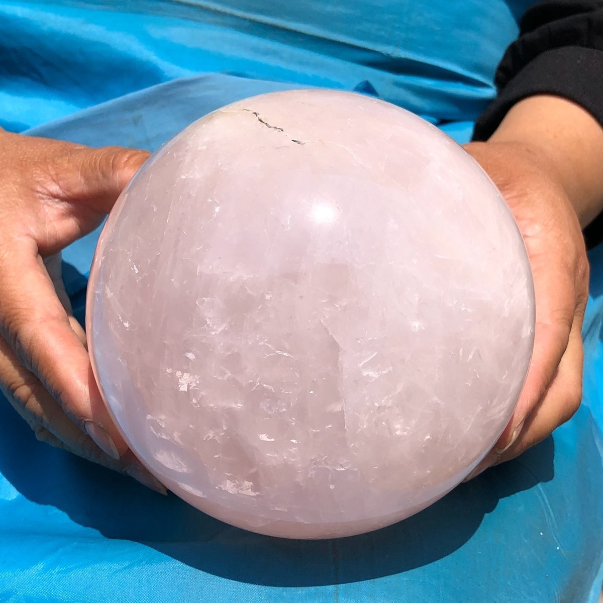 6.13 LB Natural Pink Rose Quartz Crystal Sphere Ball Healing Reiki 5082