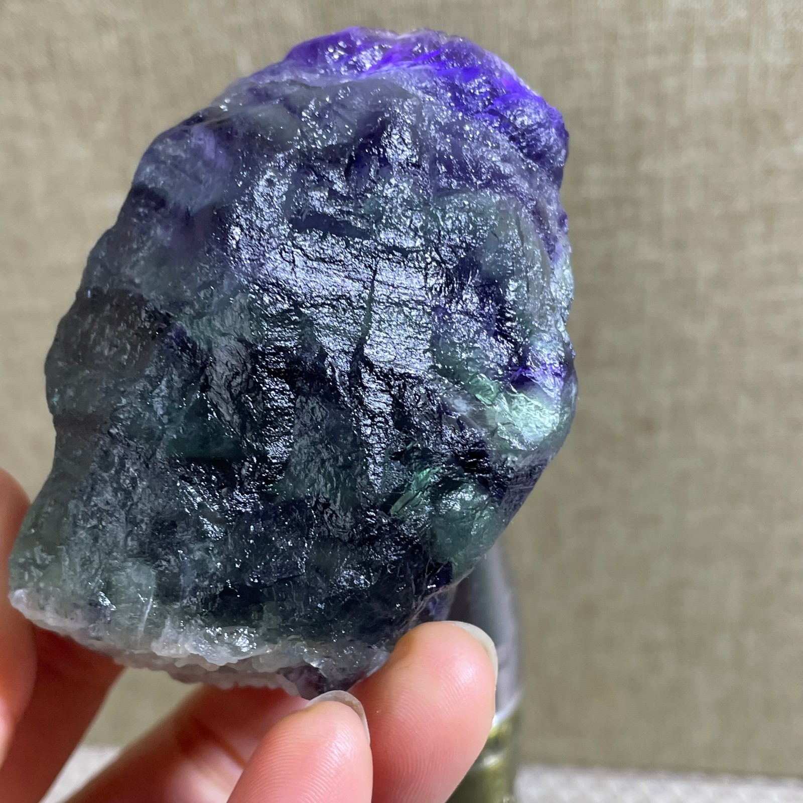 271g Beautiful Rainbow Fluorite Rough Ore Specimen #526