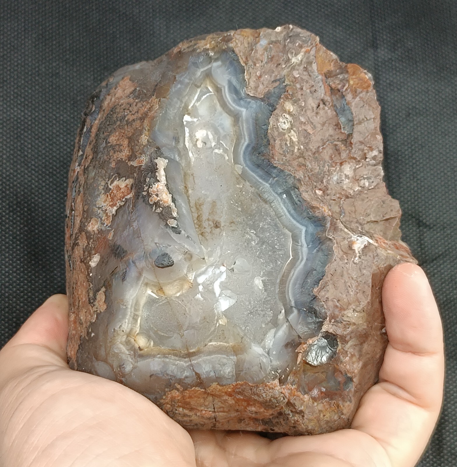 1330g/2.93 lb turkish banded quartz agate stone rough, customs duty included