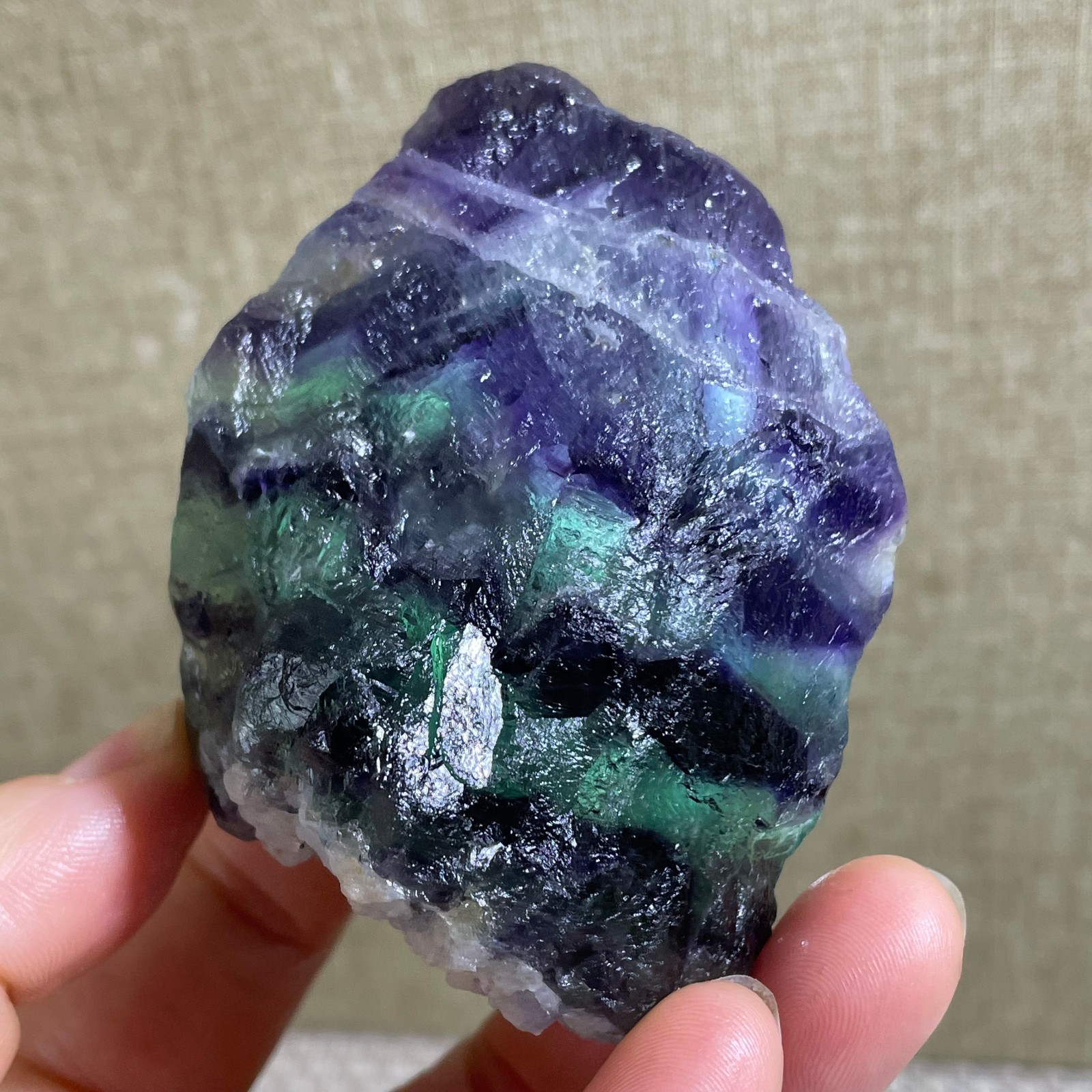 271g Beautiful Rainbow Fluorite Rough Ore Specimen #526