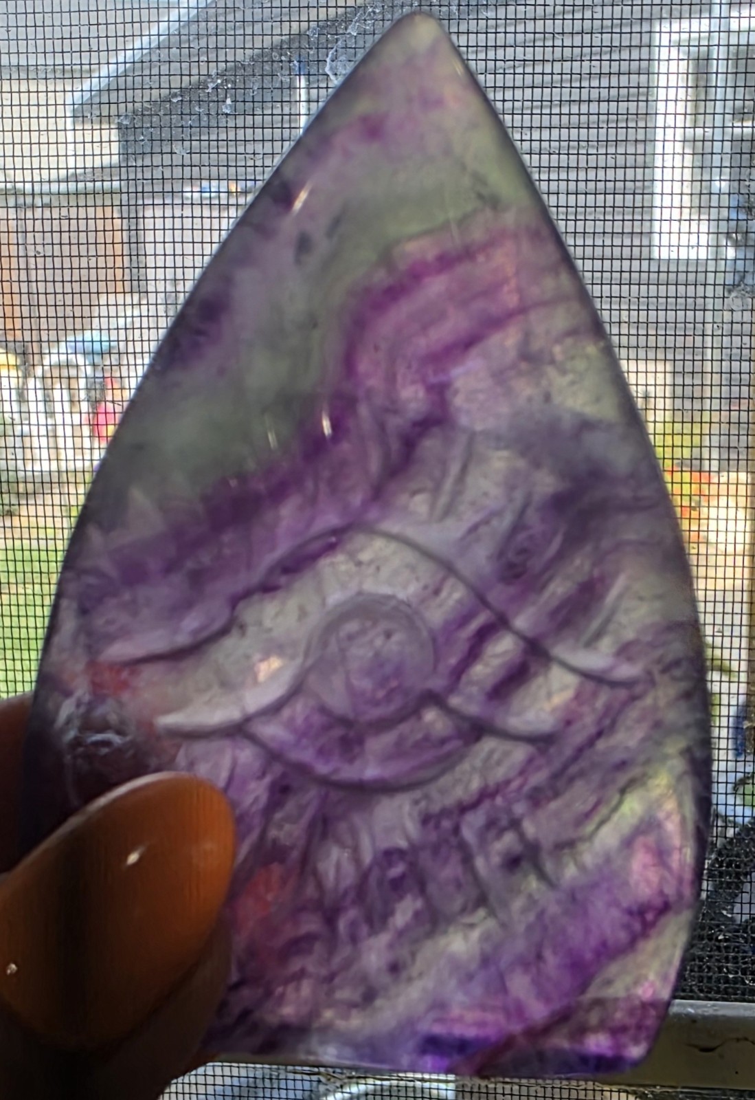 Fluorite All seeing Eye stone Wooden Hand Bowl Pyrate Gem Geode cannon ball LOT