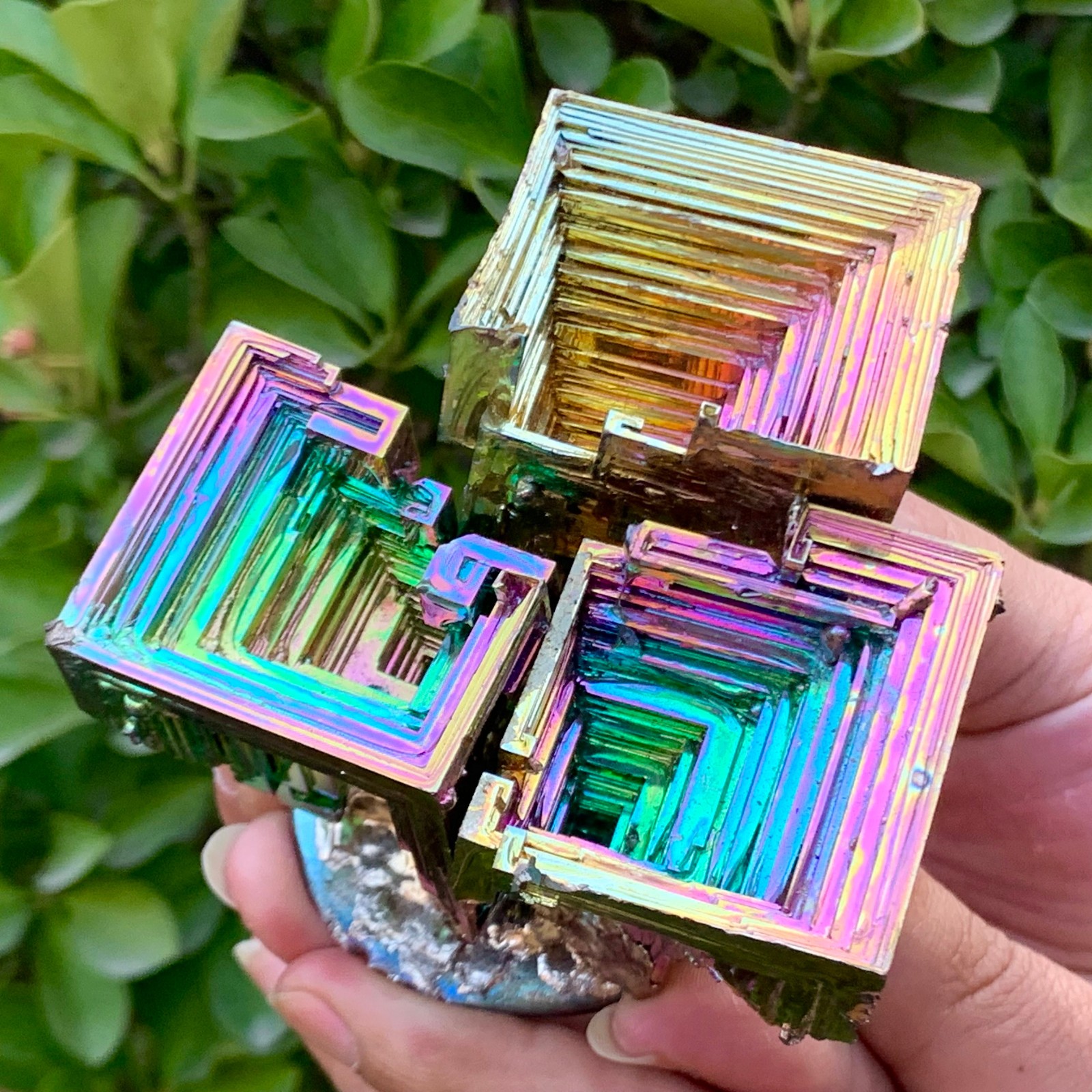 1.63LB ram Bismuth rainbow crystal elementBi gemstone Mineral specimen healing